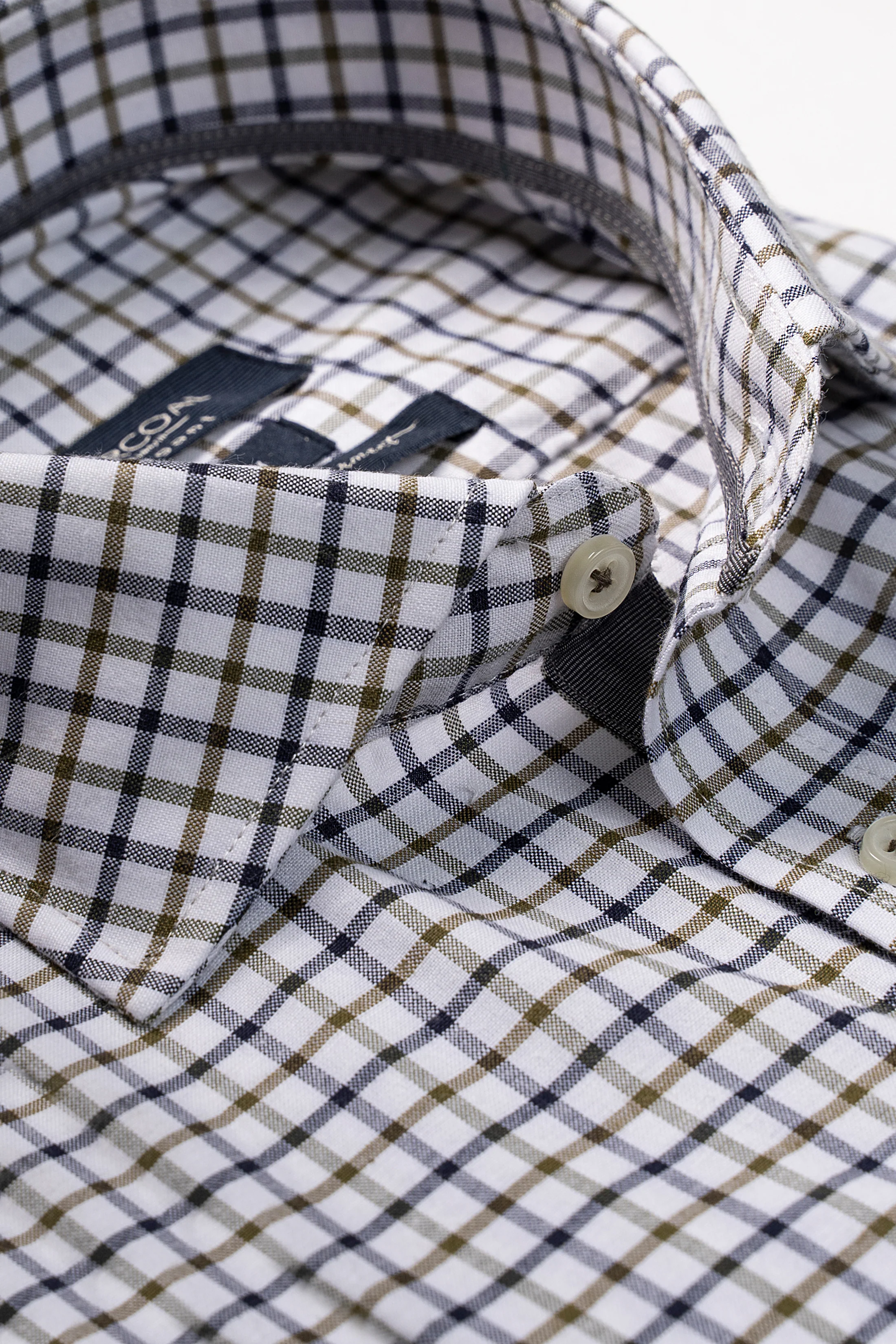 SEMI FORMAL SHIRT GREEN BLACK CHECK - Image 3