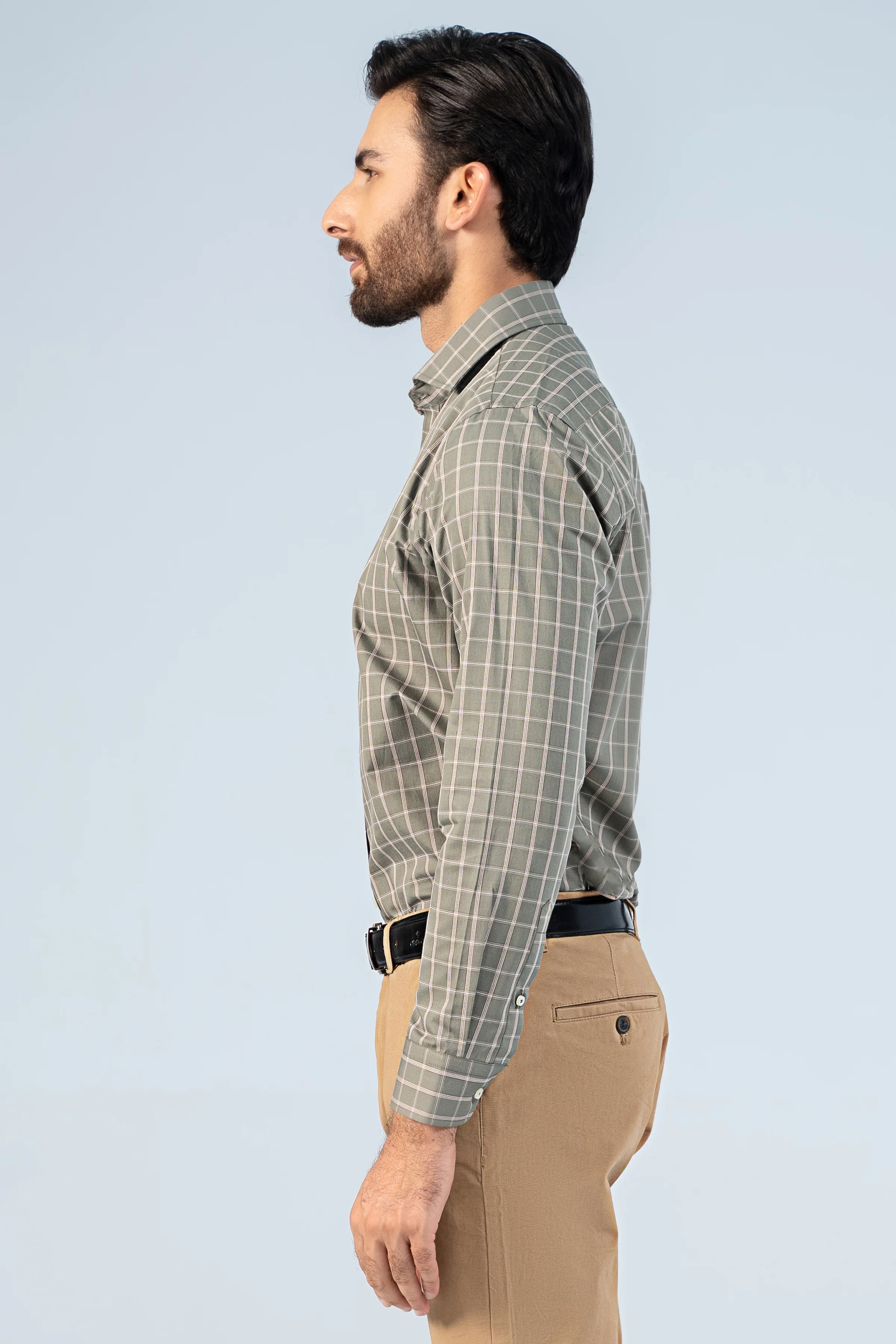 SEMI FORMAL SHIRT GREEN CHECK - Image 3
