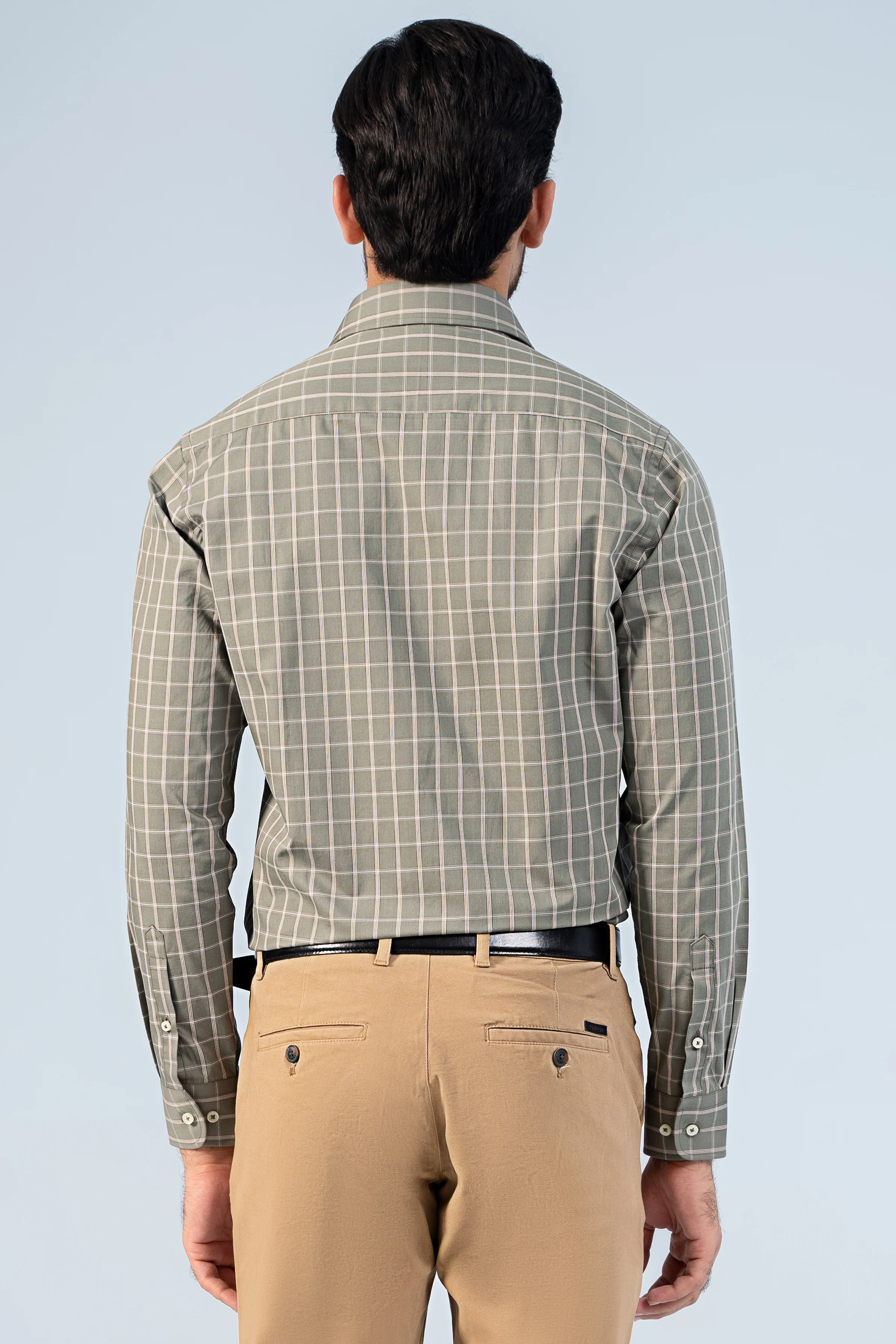 SEMI FORMAL SHIRT GREEN CHECK - Image 4