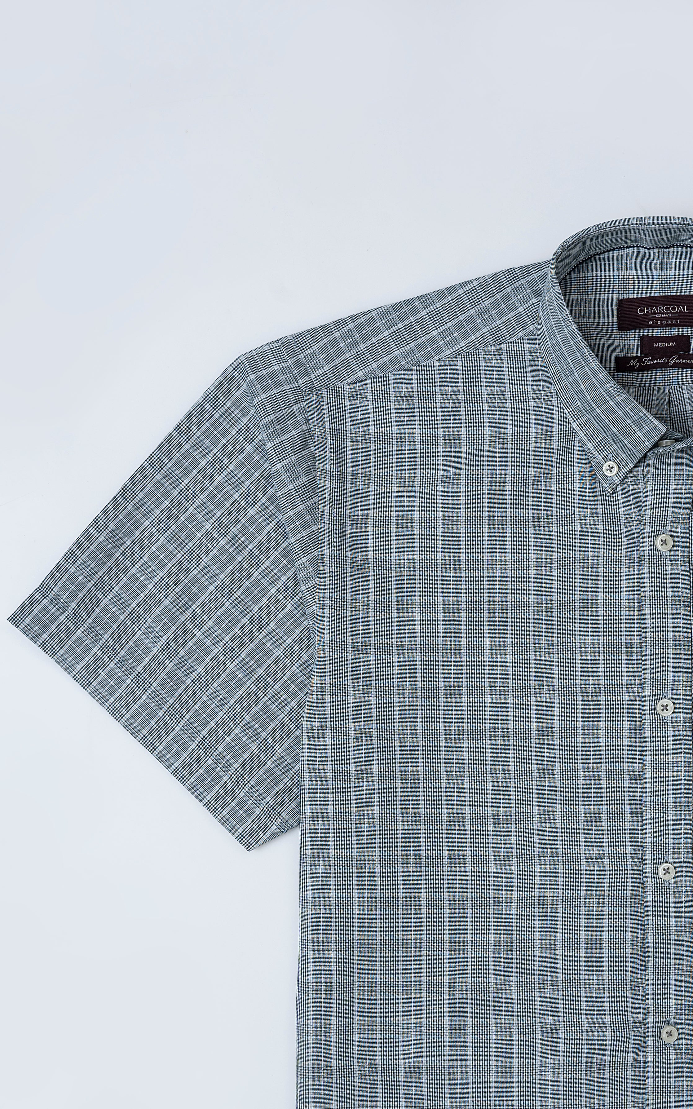 SEMI FORMAL SHIRT HALF SLEEVE GREEN GLEN - Image 3