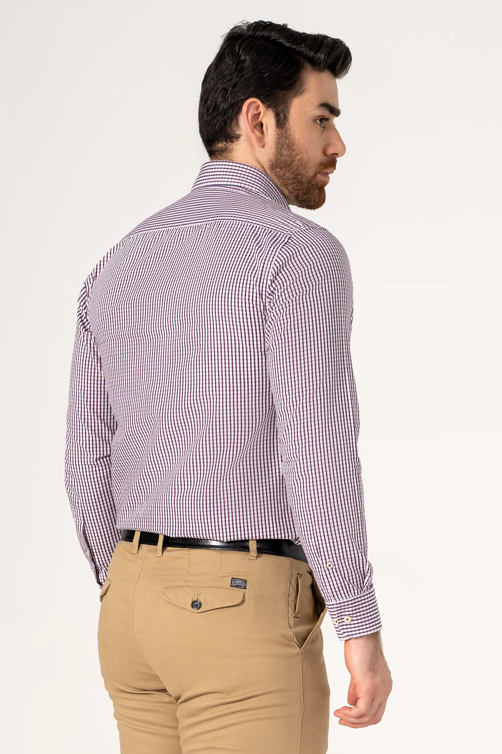 SEMI FORMAL SHIRT MAROON NAVY - Image 4