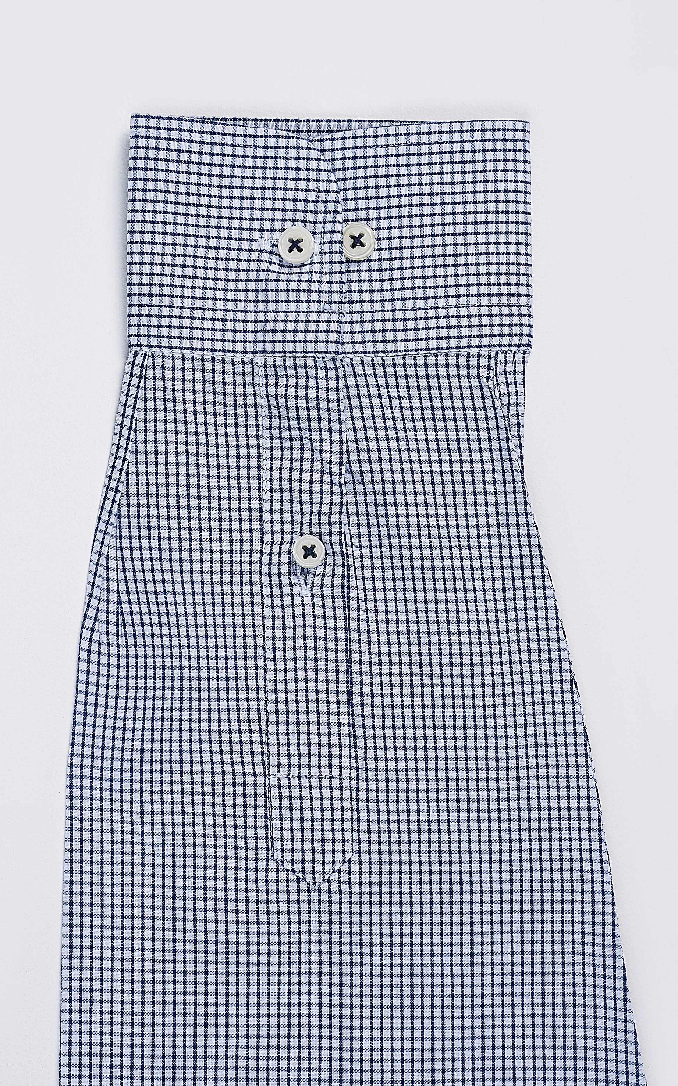 SEMI FORMAL SHIRT NAVY CHECK - Image 4
