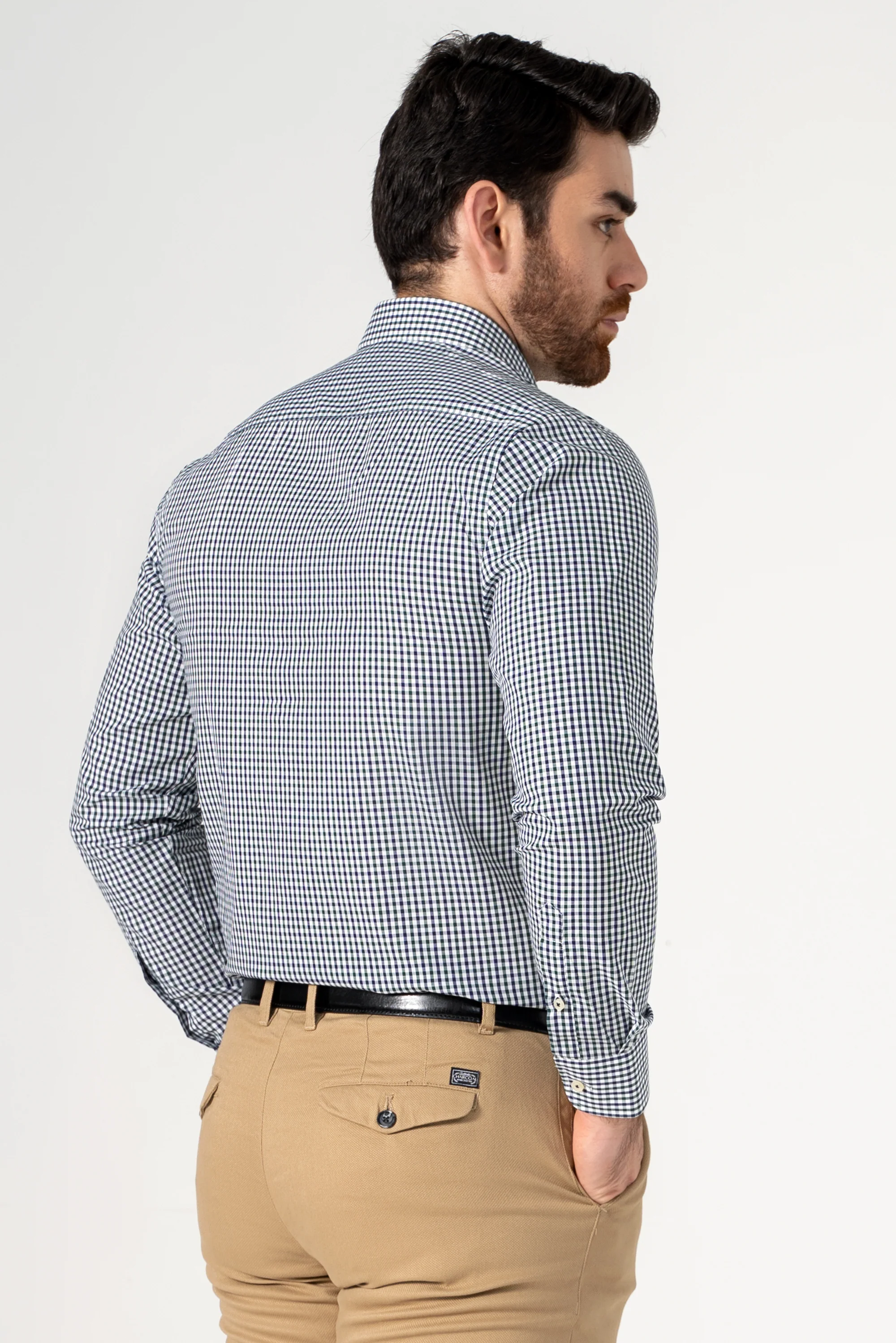 SEMI FORMAL SHIRT NAVY GREEN - Image 4