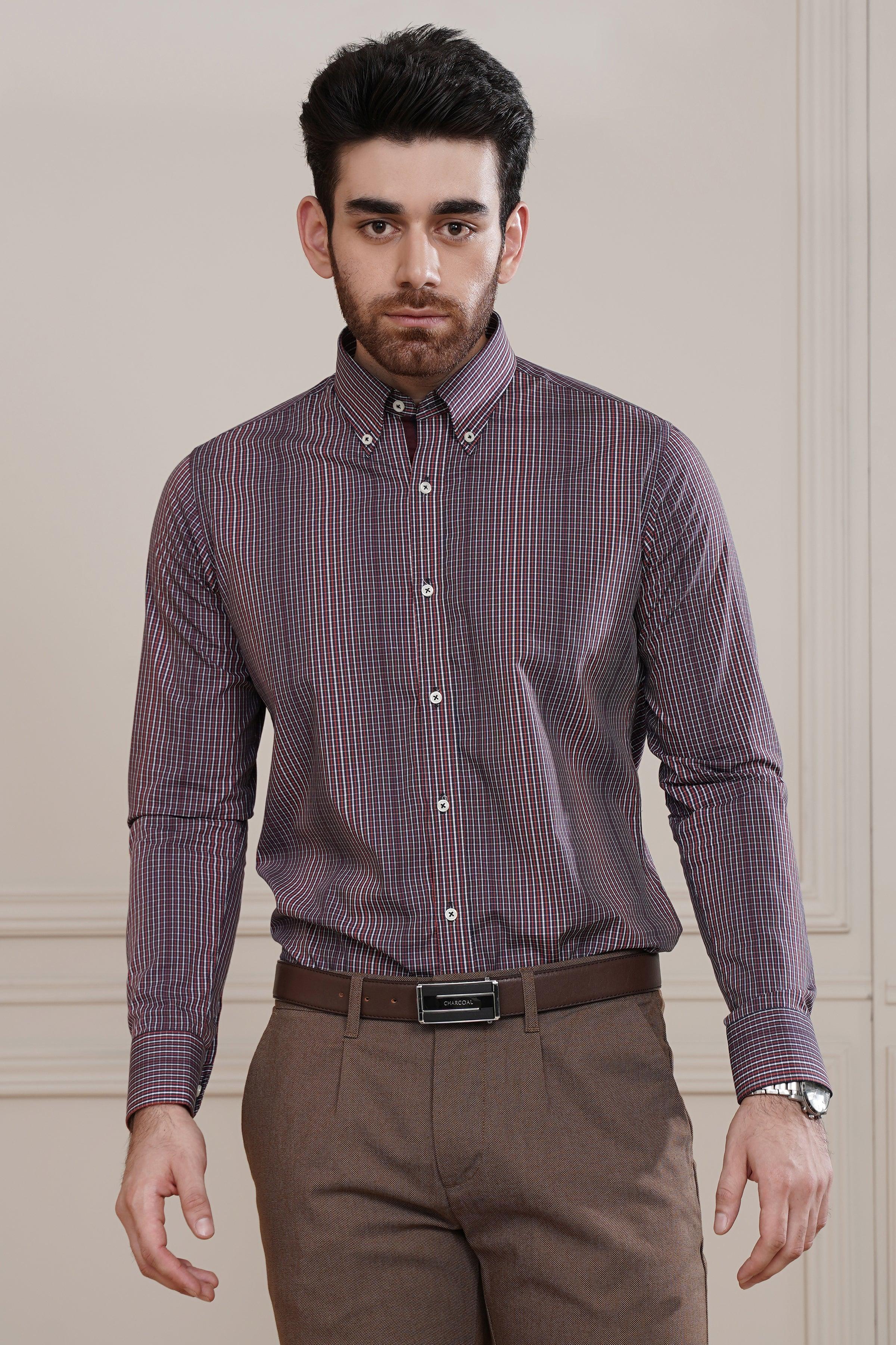 SEMI FORMAL SHIRT NAVY RED