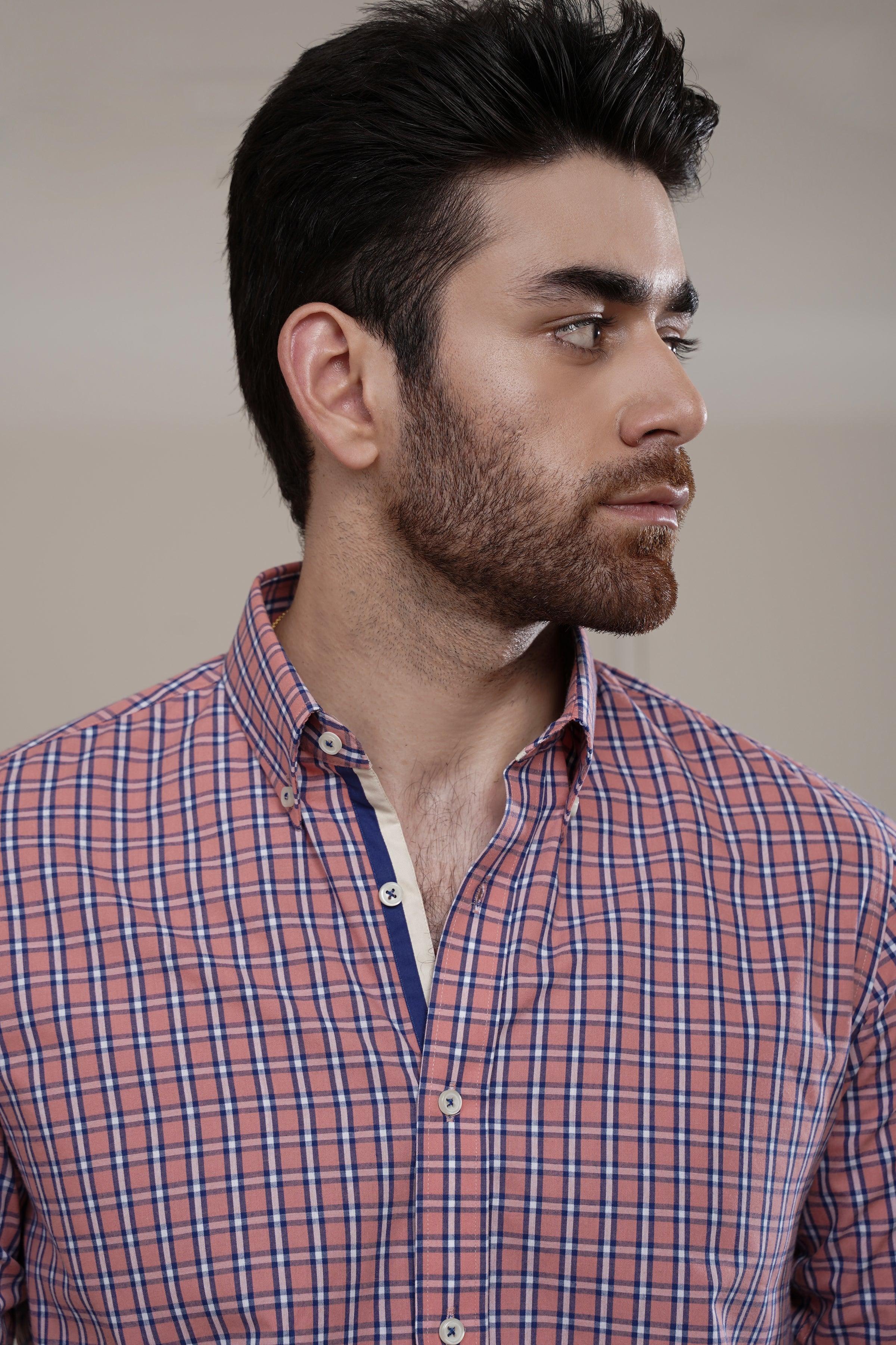 SEMI FORMAL SHIRT PEACH BLUE - Image 4