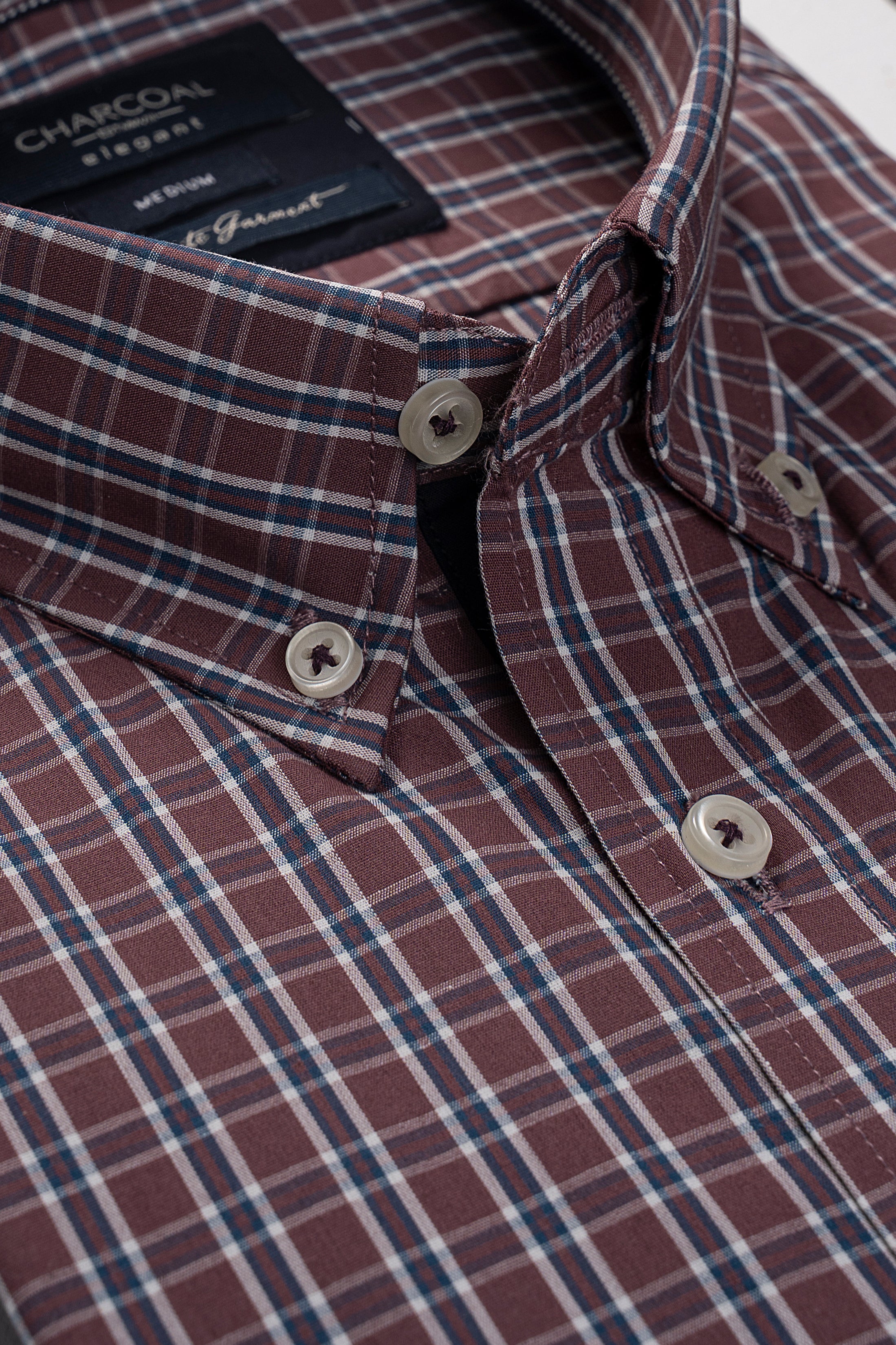 SEMI FORMAL SHIRT RUST NAVY - Image 2