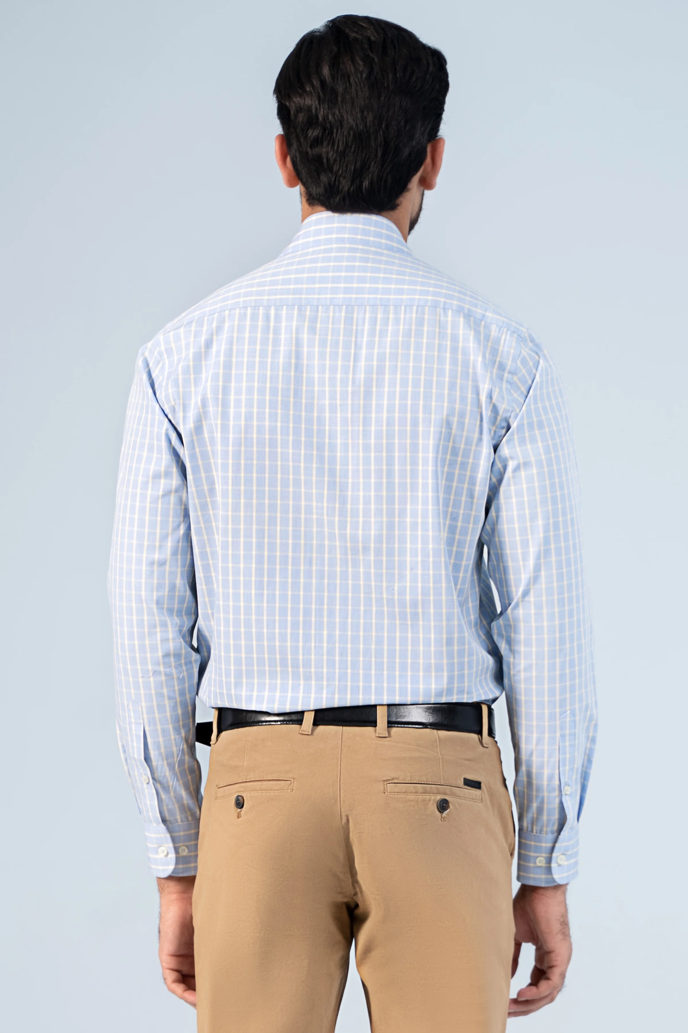 SEMI FORMAL SHIRT SKY BLUE CHECK - Image 4