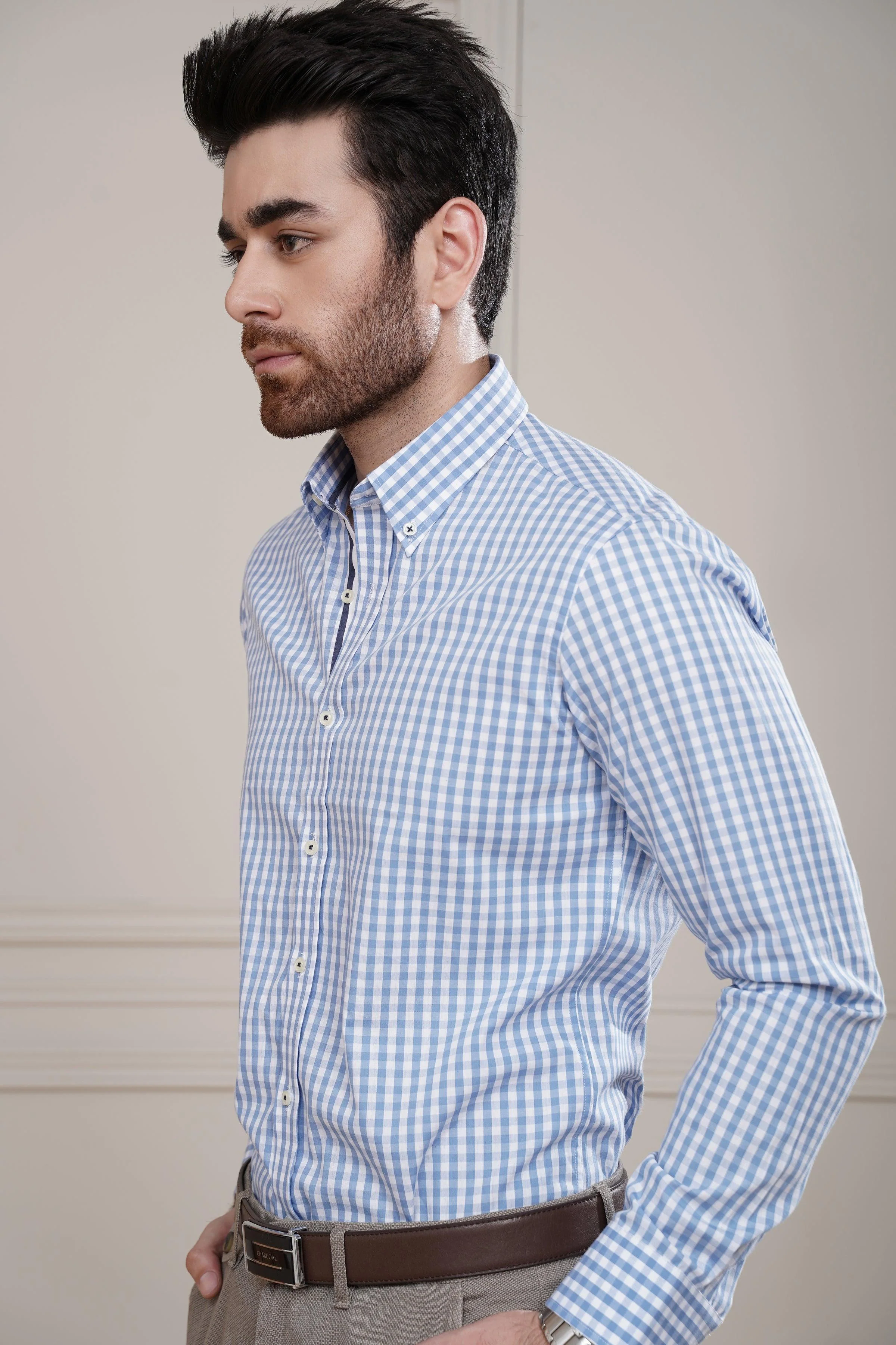 SEMI FORMAL SHIRT SKY WHITE LINE - Image 3