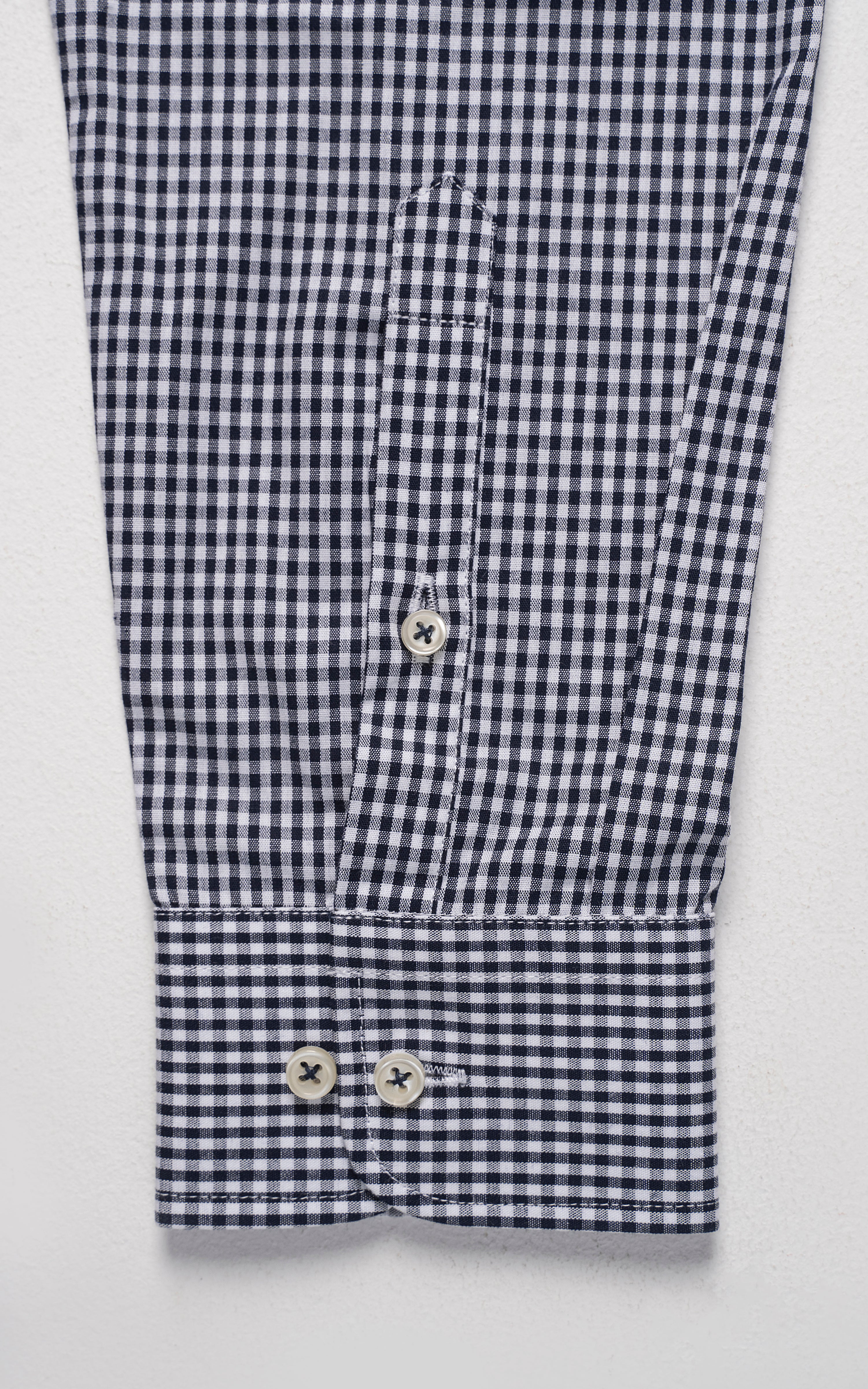 SEMI FORMAL SHIRT WHITE BLUE CHECK - Image 4