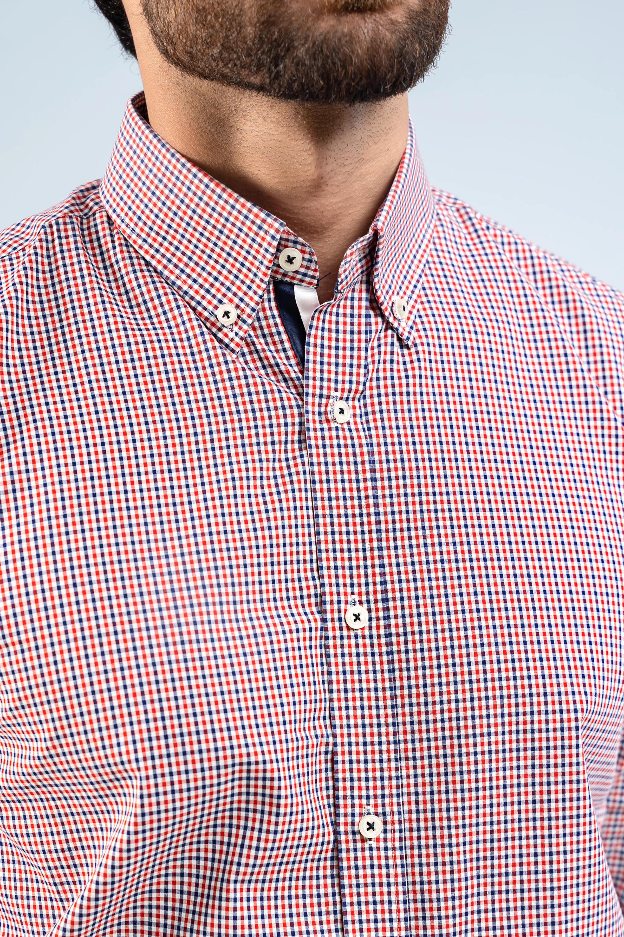 SEMI FORMAL SHIRTS NAVY MAROON CHECK - Image 2