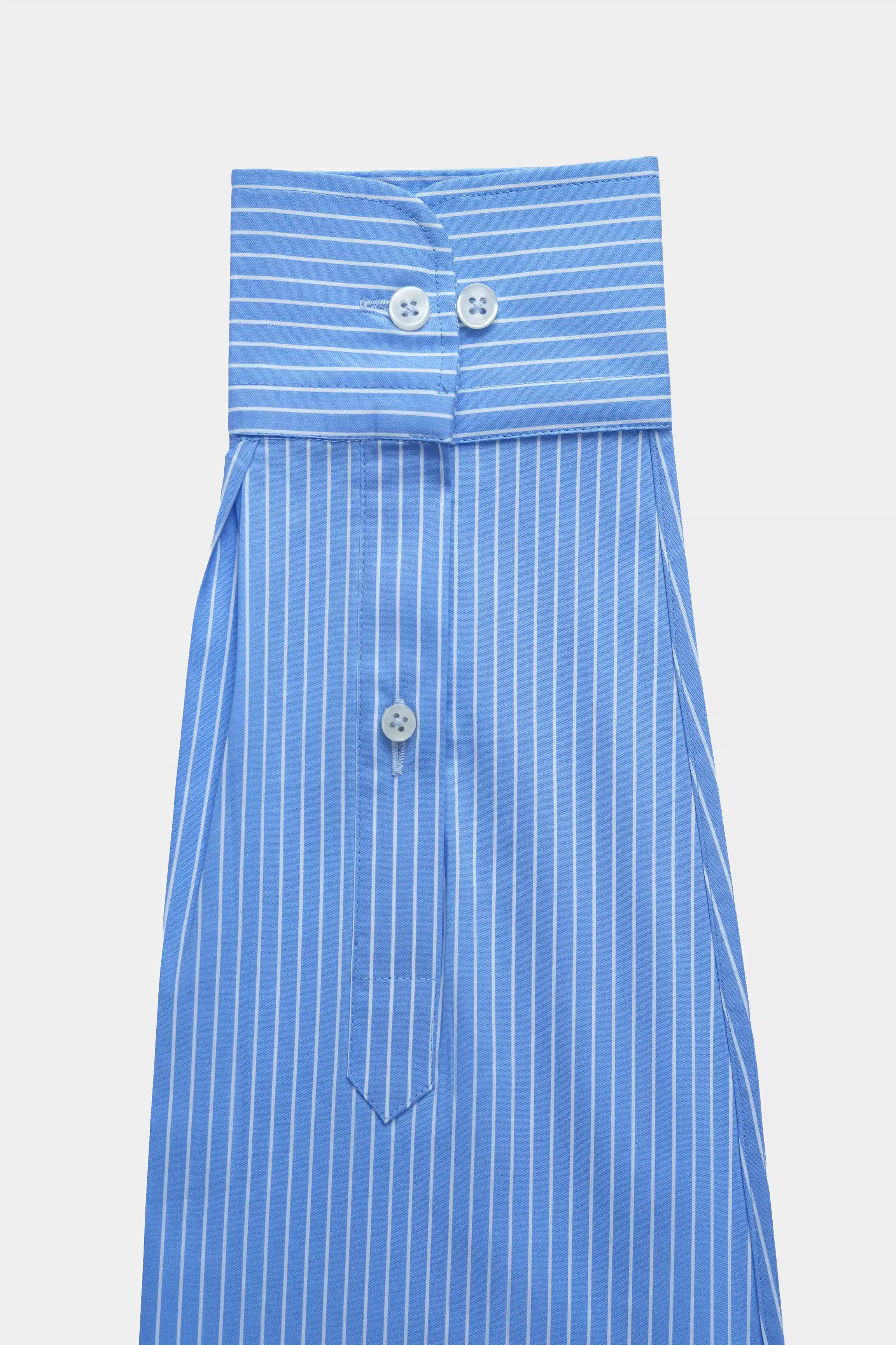 BUTTON DOWN SEMI FORMAL STRIPED SHIRT BLUE WHITE - Image 3