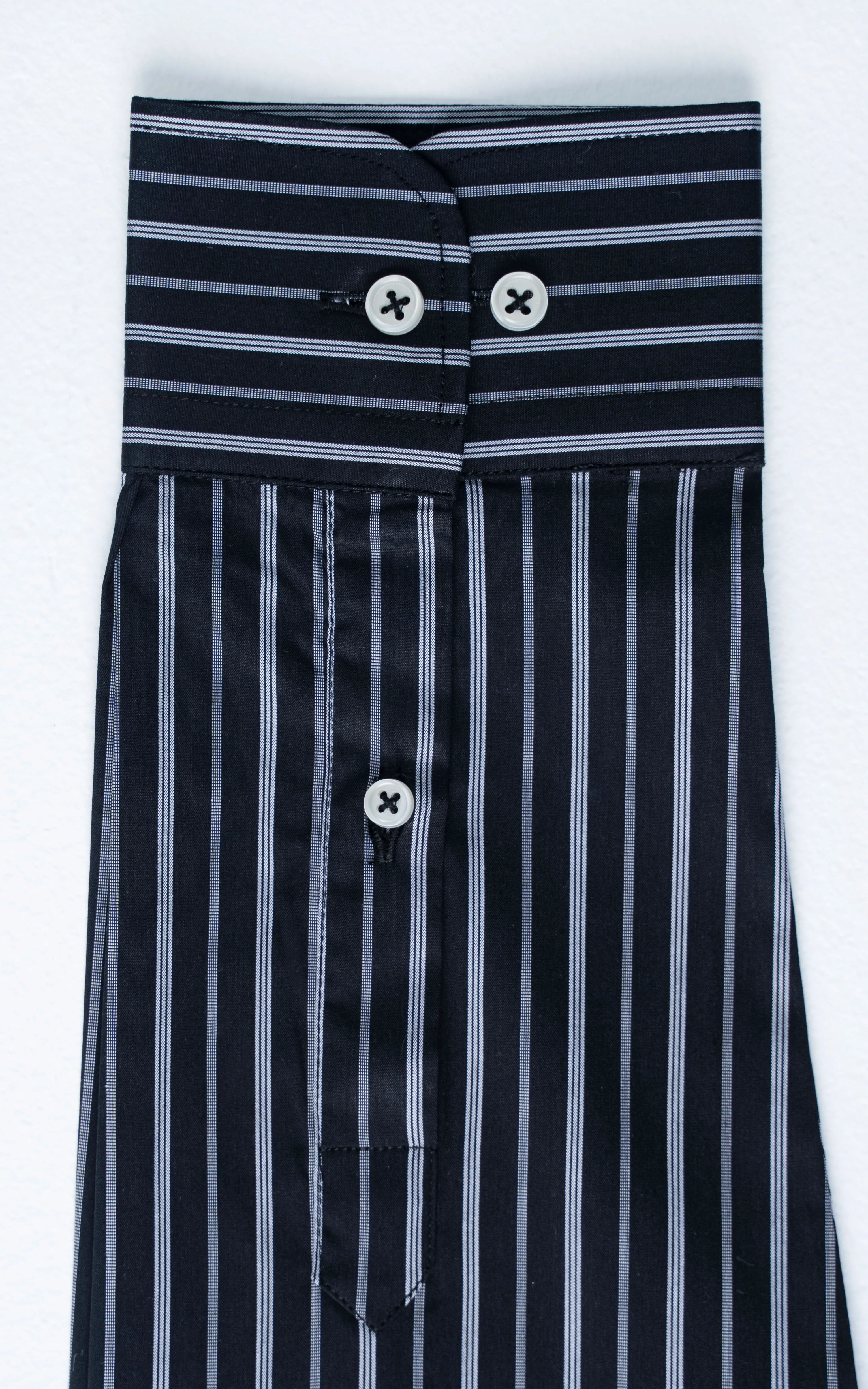 SEMI FORMAL SMART FIT STRIPED SHIRT BLACK WHITE - Image 4