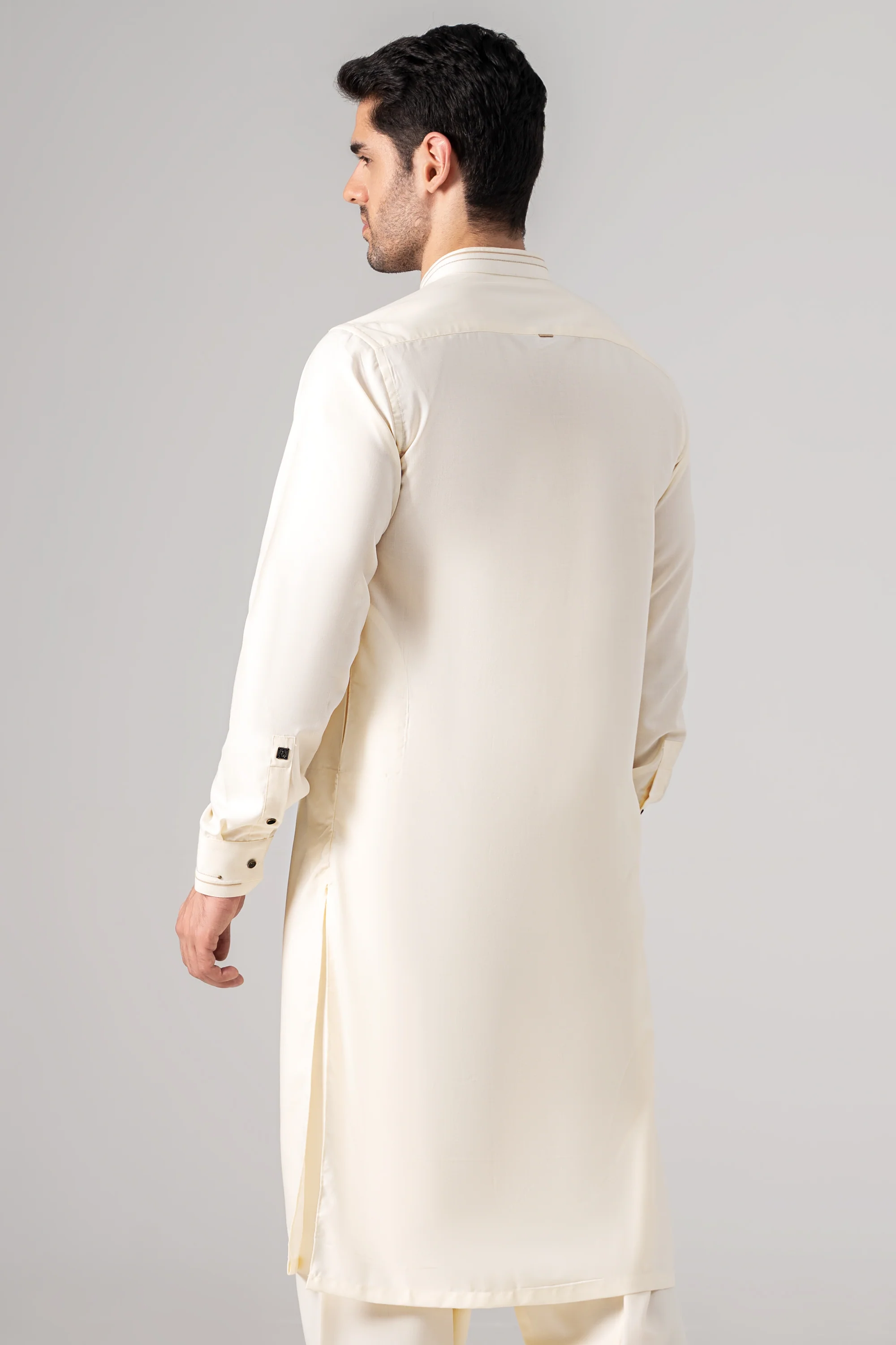 Wash & Wear Kameez Shalwar - PREMIUM COLLECTION  CREAM - Image 3
