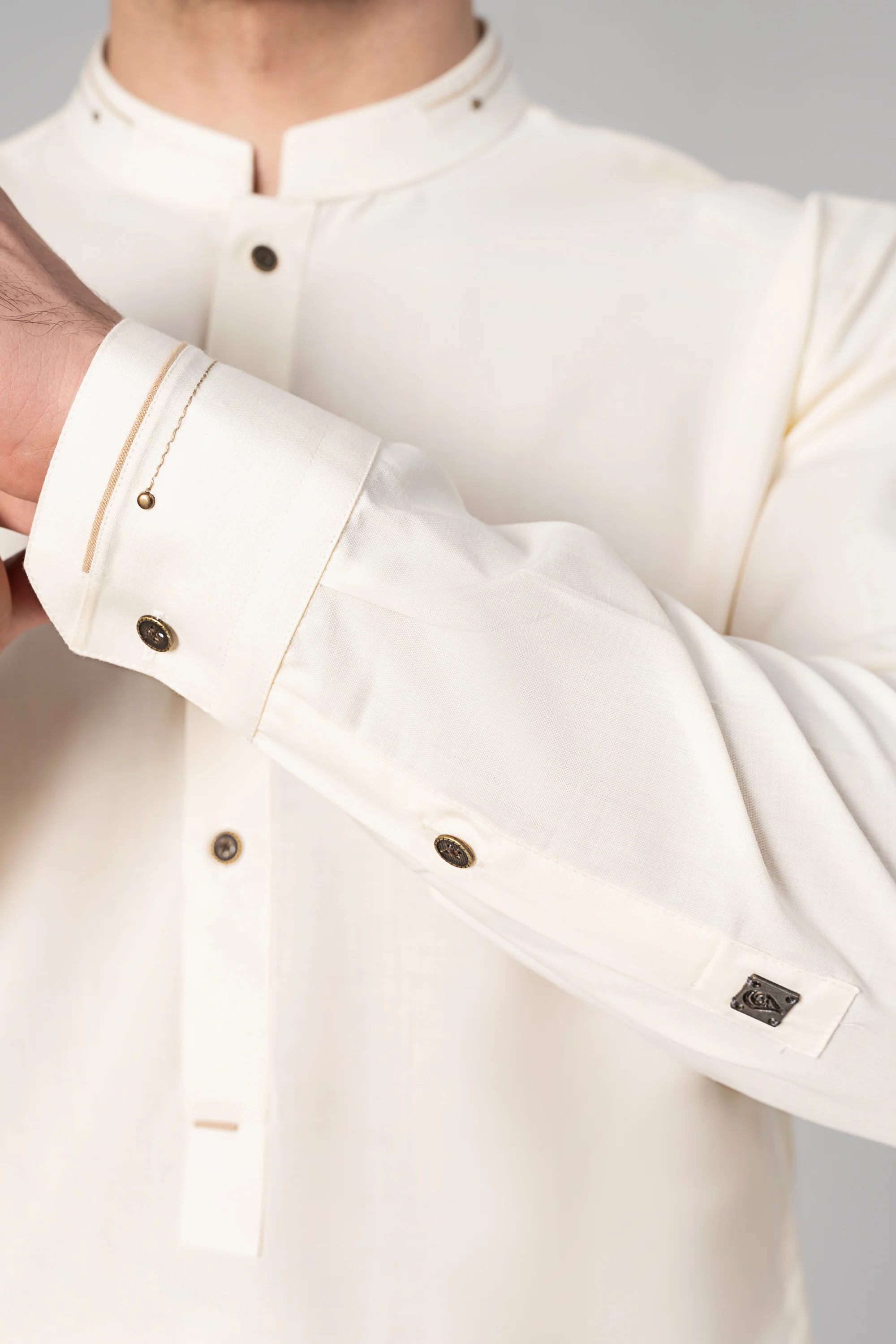 Wash & Wear Kameez Shalwar - PREMIUM COLLECTION  CREAM - Image 6