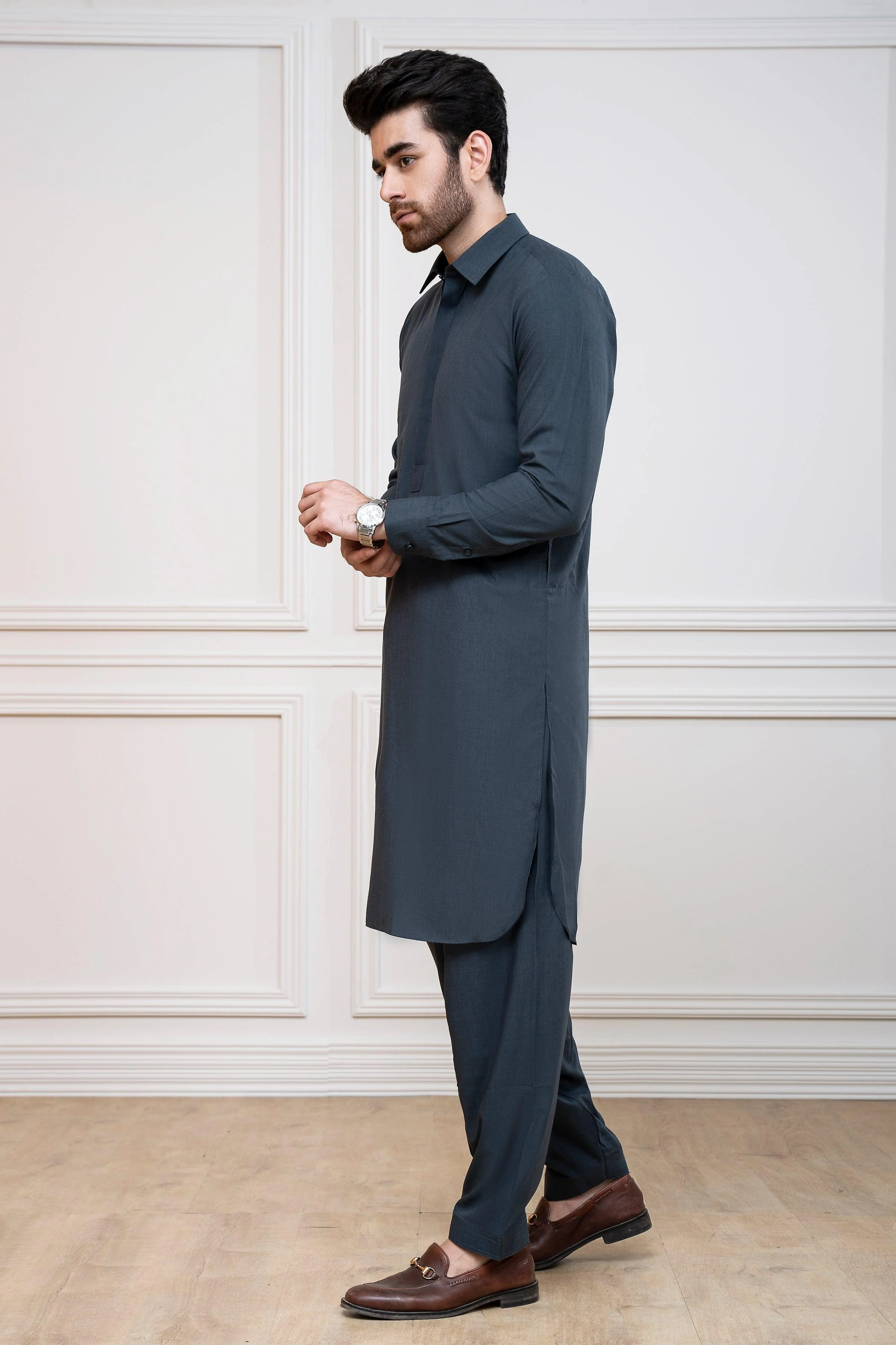 SHALWAR KAMEEZ DARK GREY - Image 2