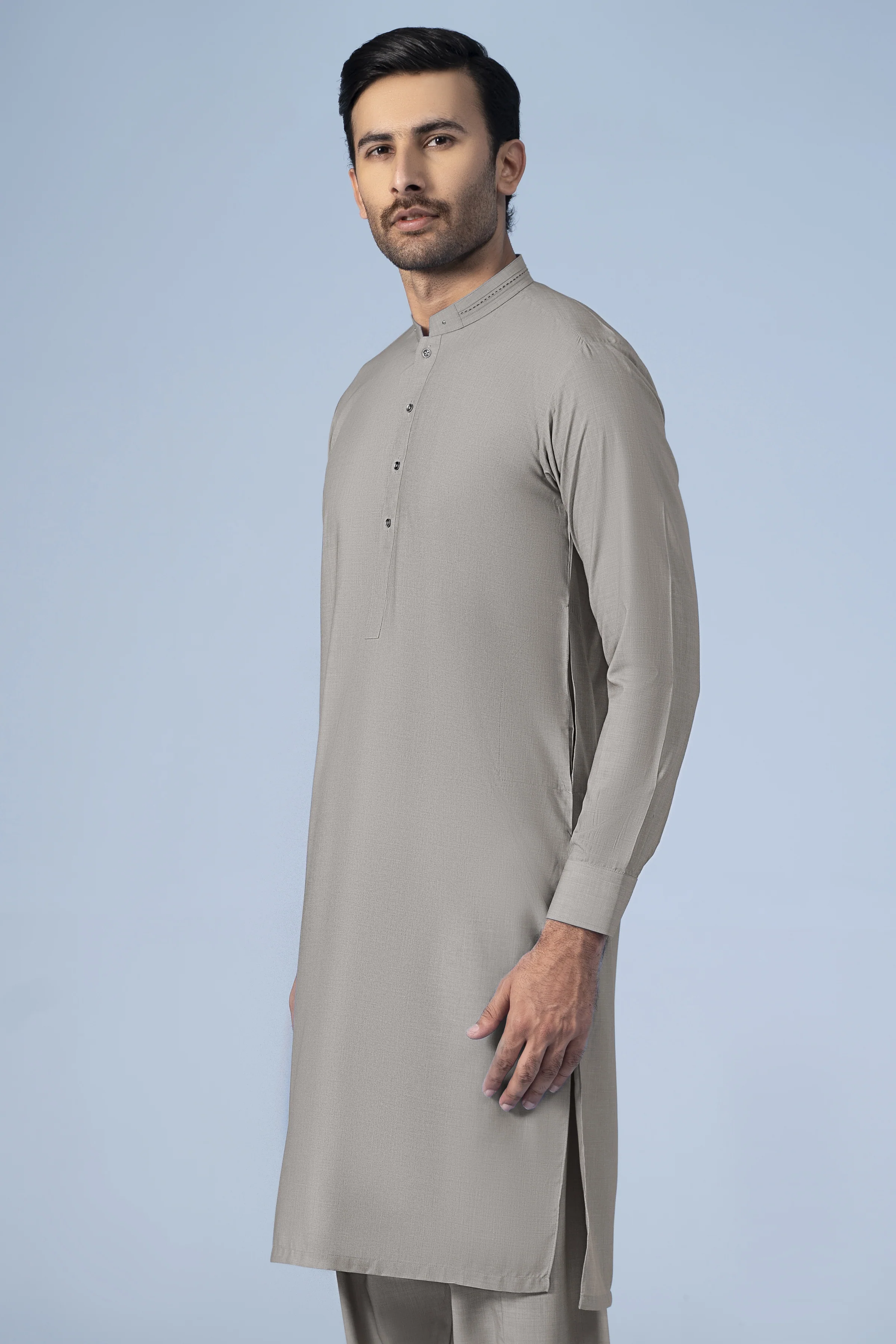 SHALWAR KAMEEZ DARK KHAKI - Image 3