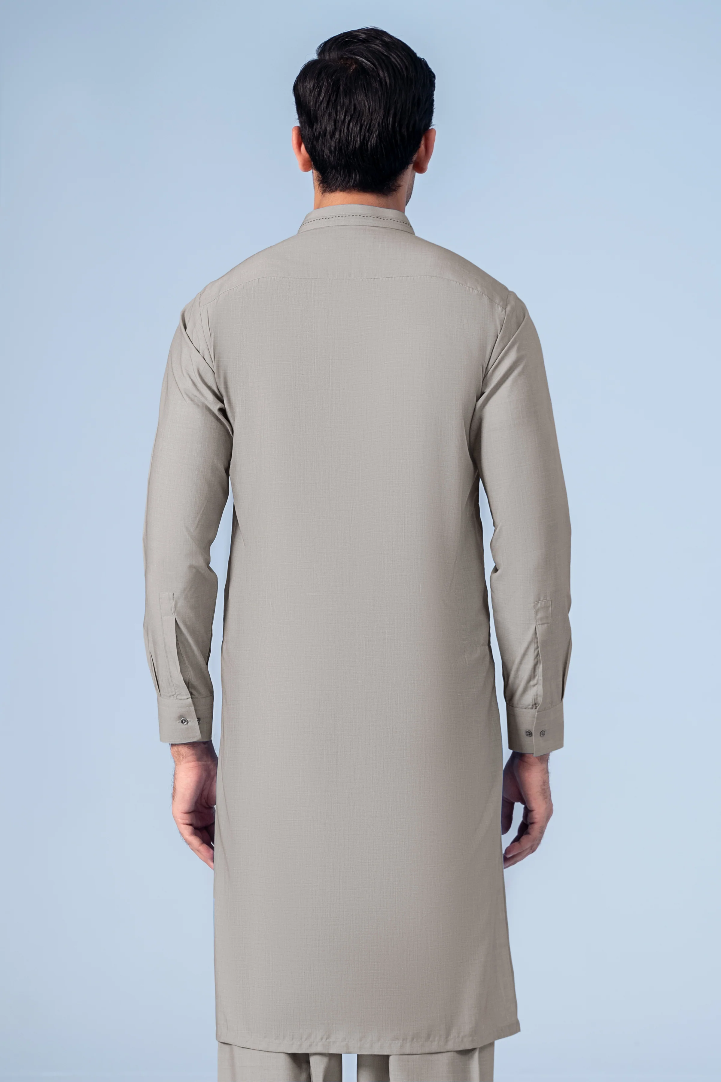 SHALWAR KAMEEZ DARK KHAKI - Image 4