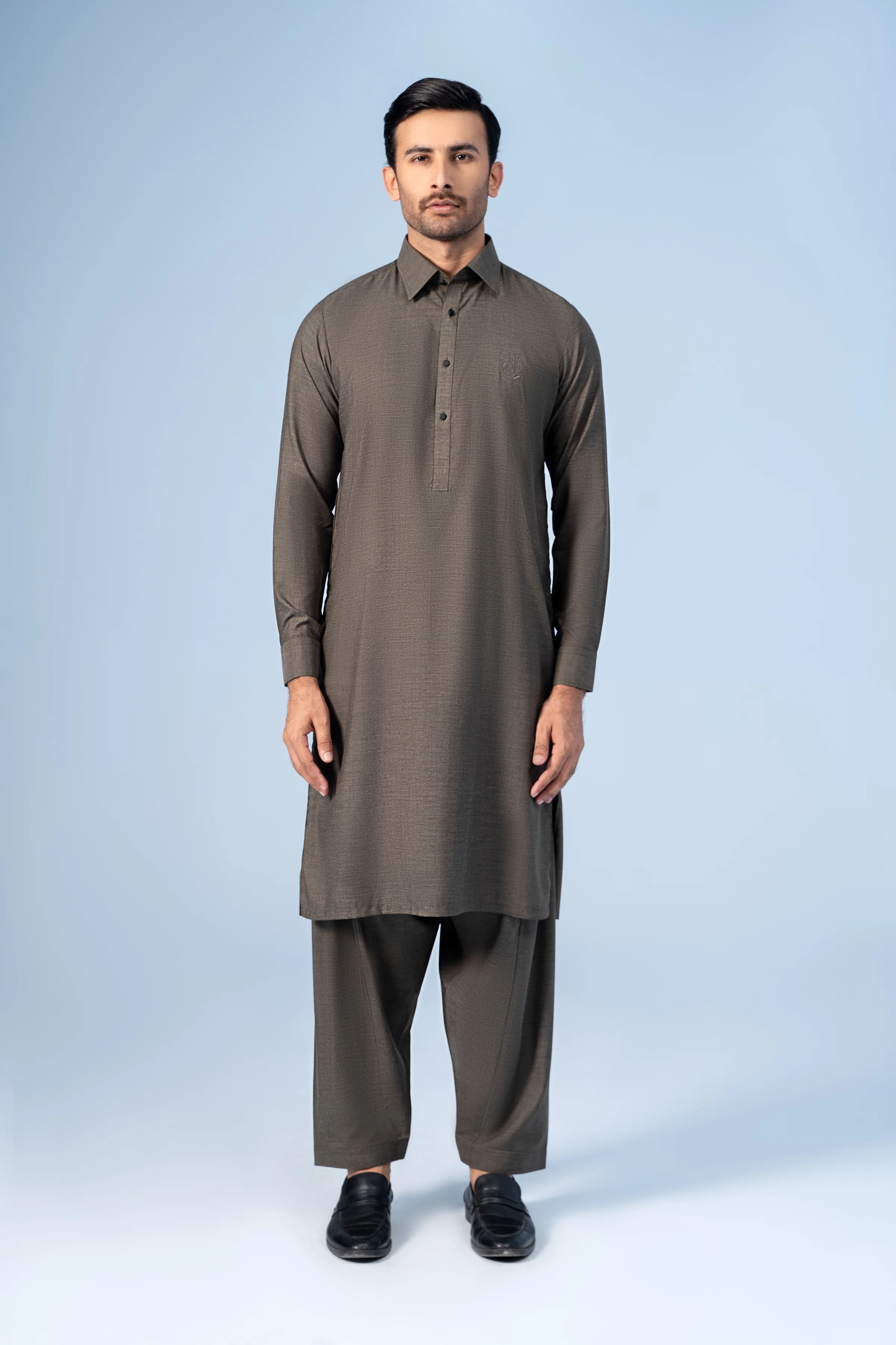 SHALWAR KAMEEZ DARK OLIVE