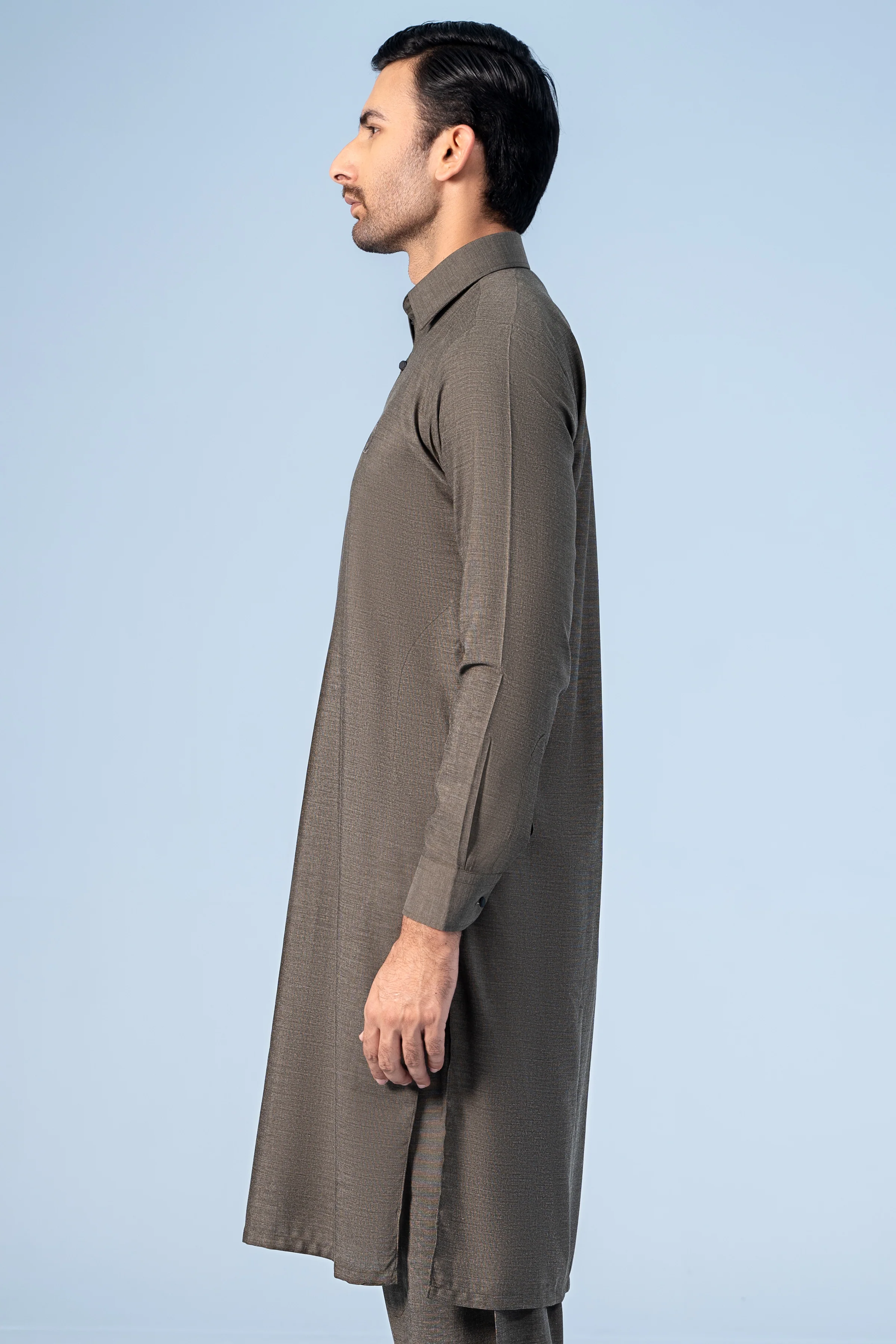 SHALWAR KAMEEZ DARK OLIVE - Image 3