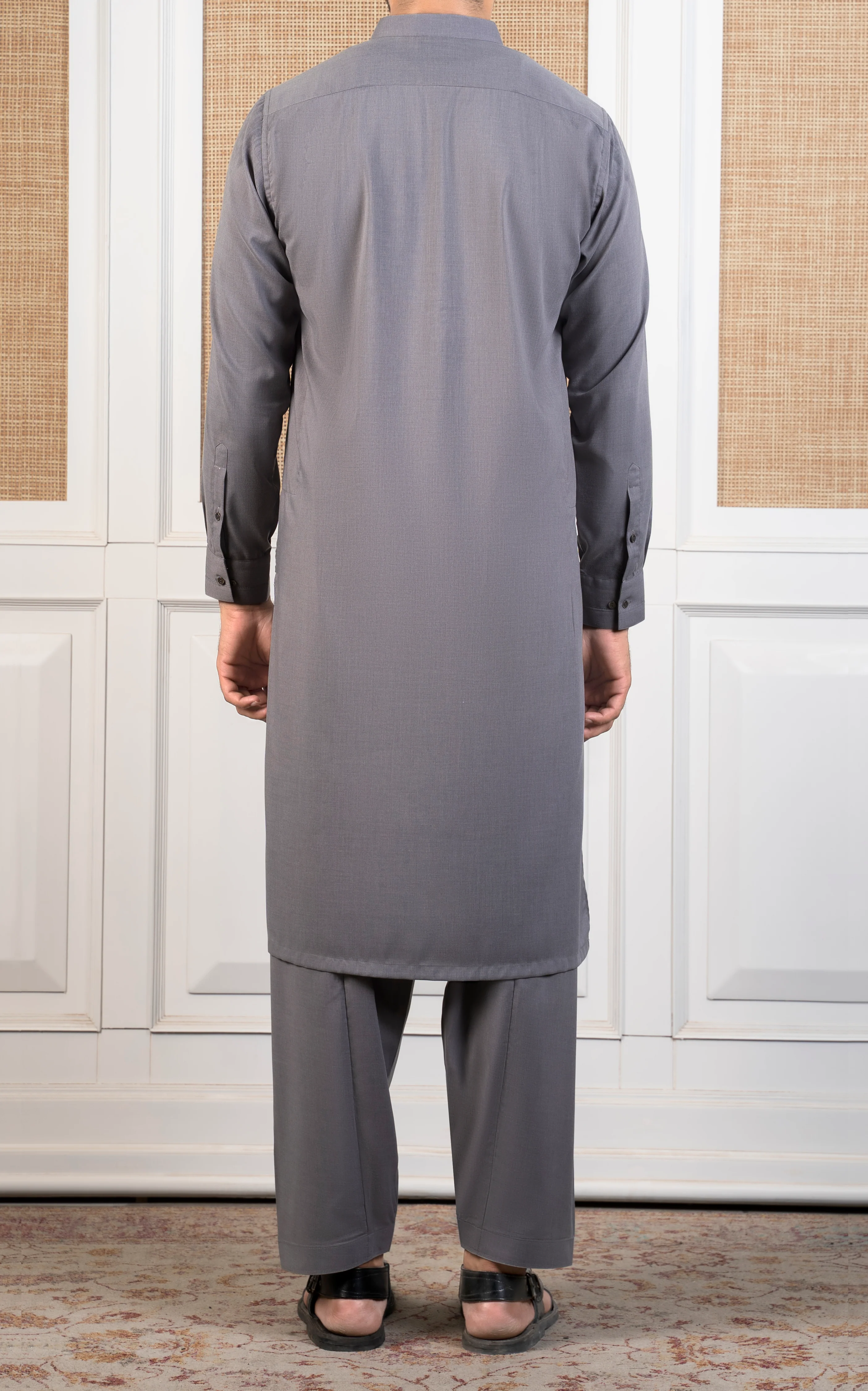 BLENDED KAMEEZ SHALWAR - CLASSIC COLLECTION  LIGHT GREY - Image 6