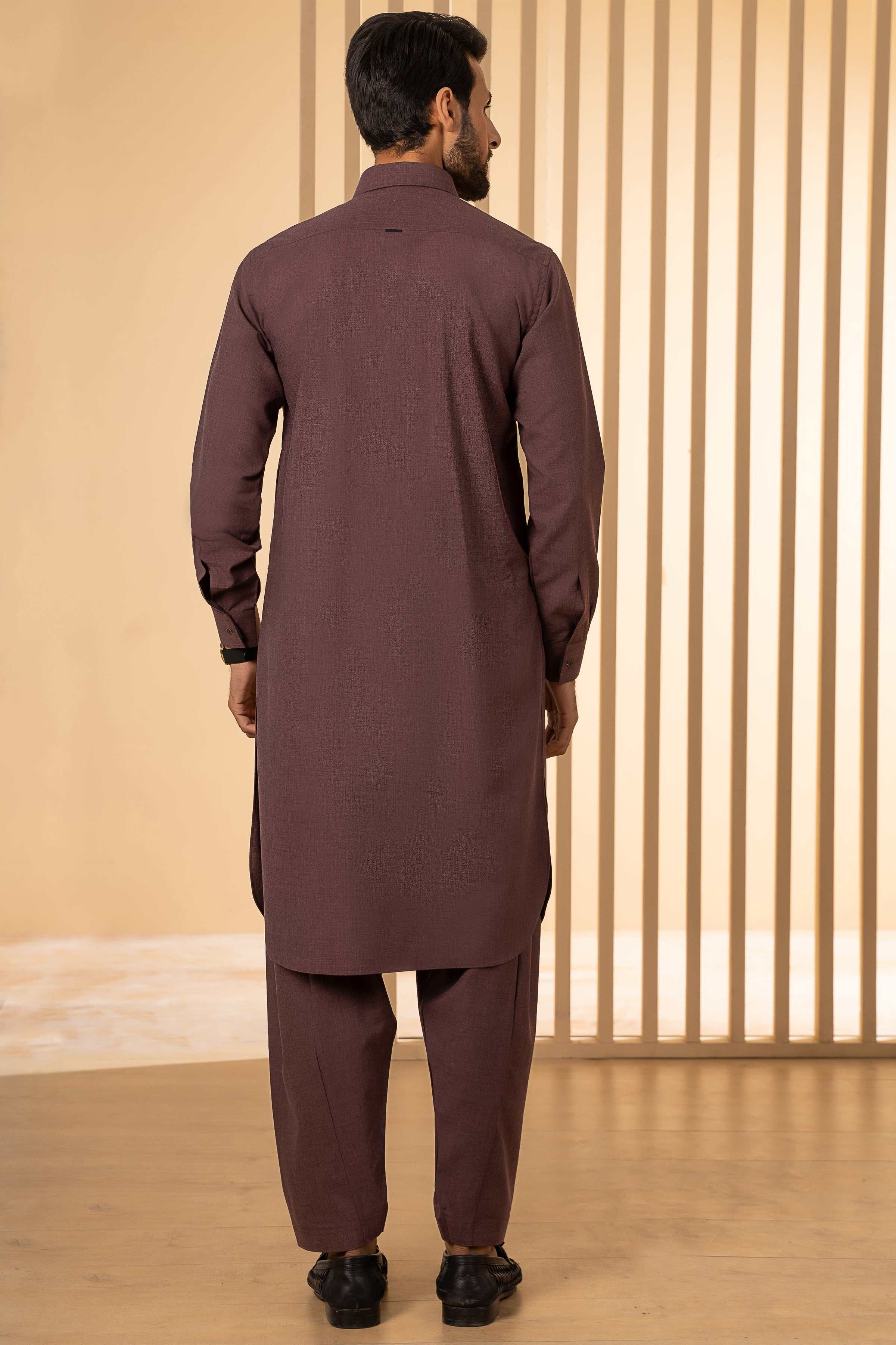 SHALWAR KAMEEZ MAROON MELANGE - Image 3