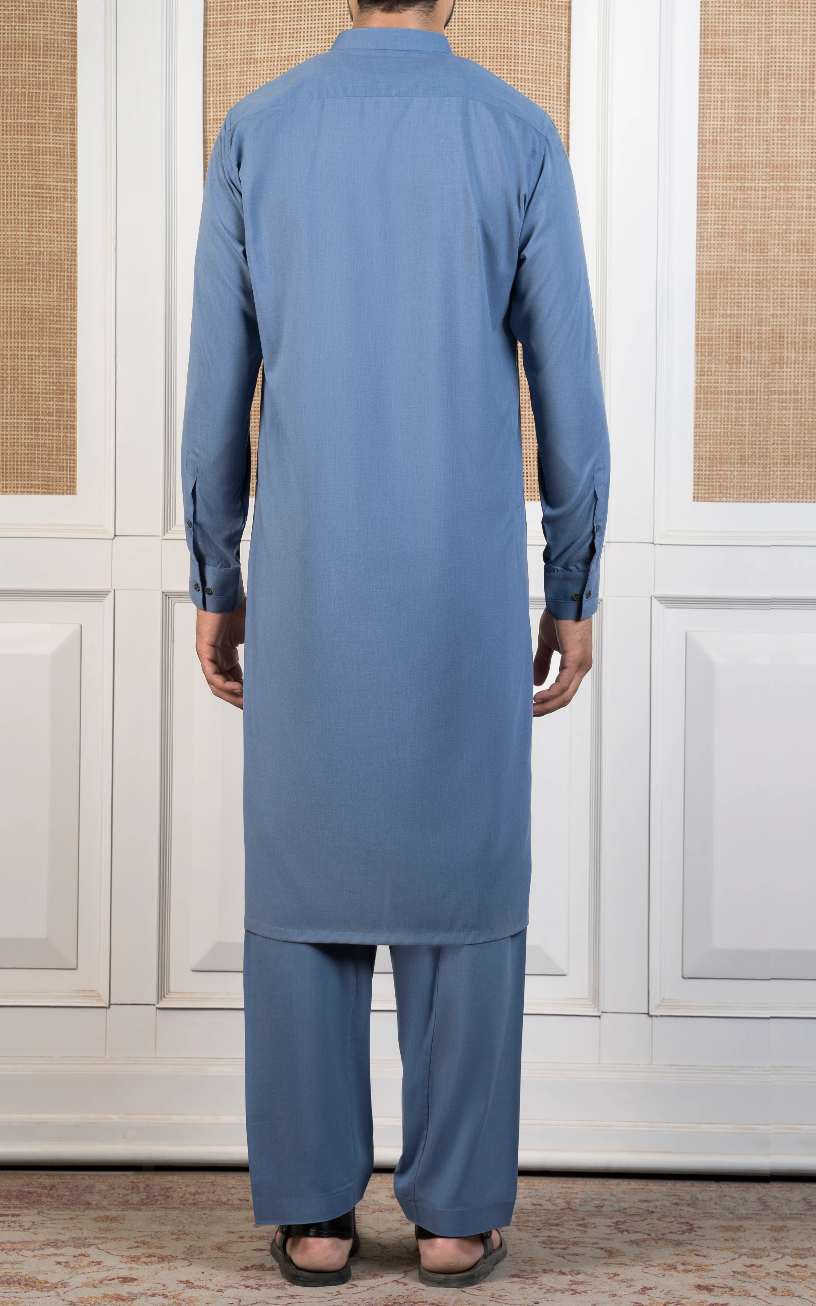 BLENDED KAMEEZ SHALWAR - CLASSIC COLLECTION  MID BLUE - Image 5