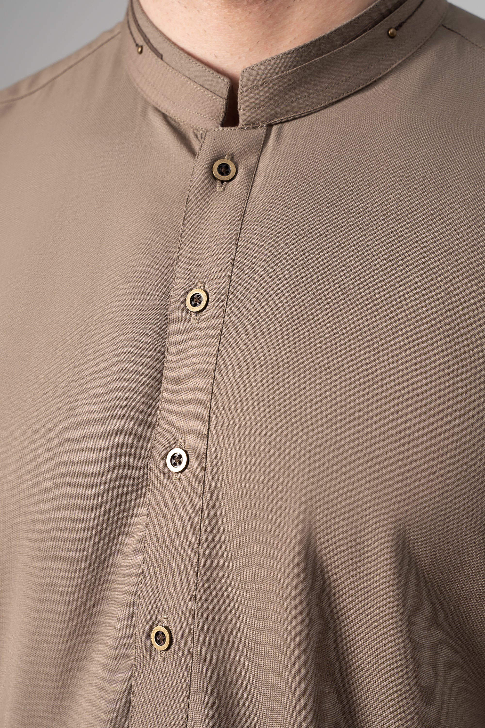 Wash & Wear Kameez Shalwar - PREMIUM COLLECTION MID BROWN - Image 5