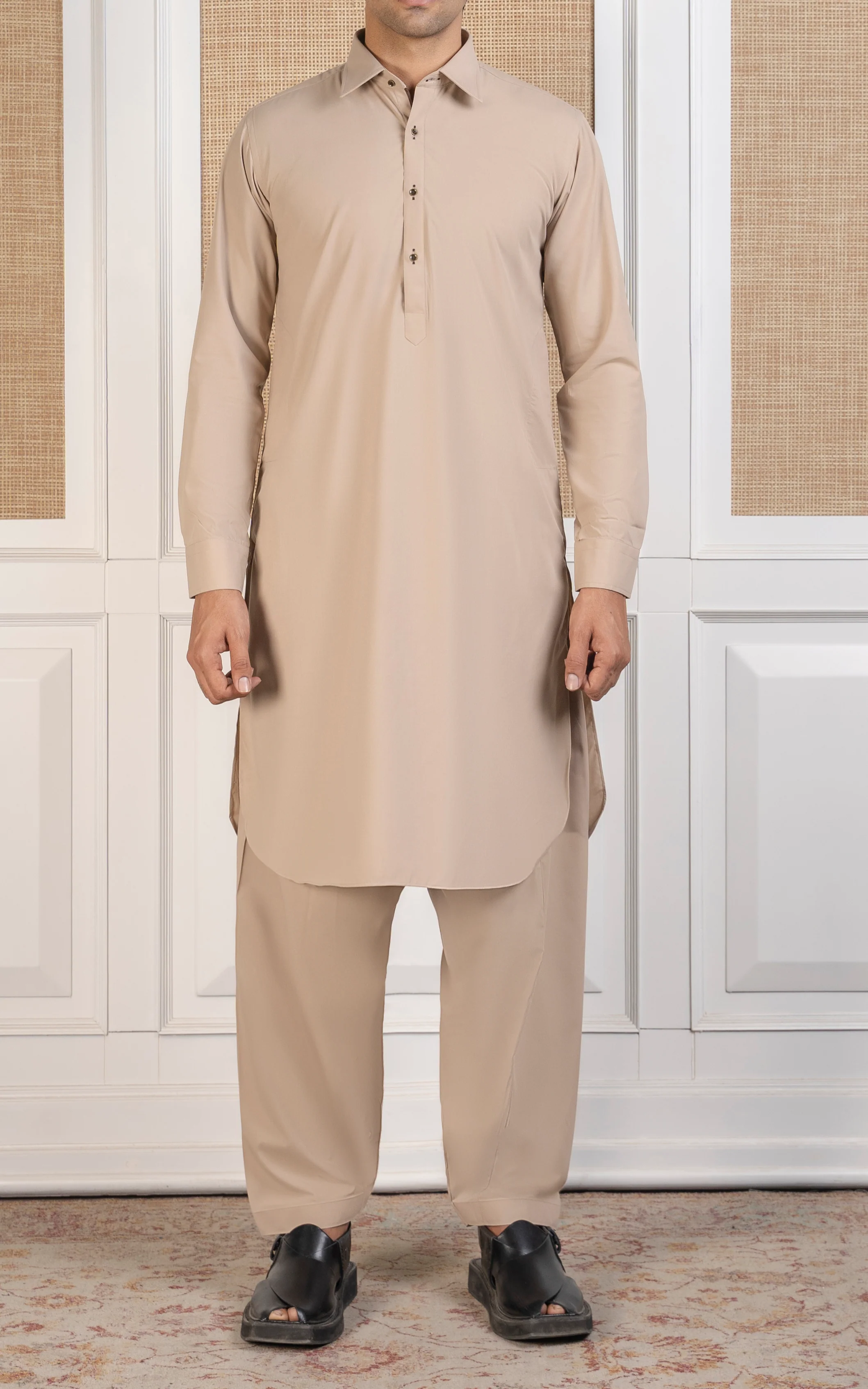 BLENDED KAMEEZ SHALWAR - SIGNATURE COLLECTION  BEIGE