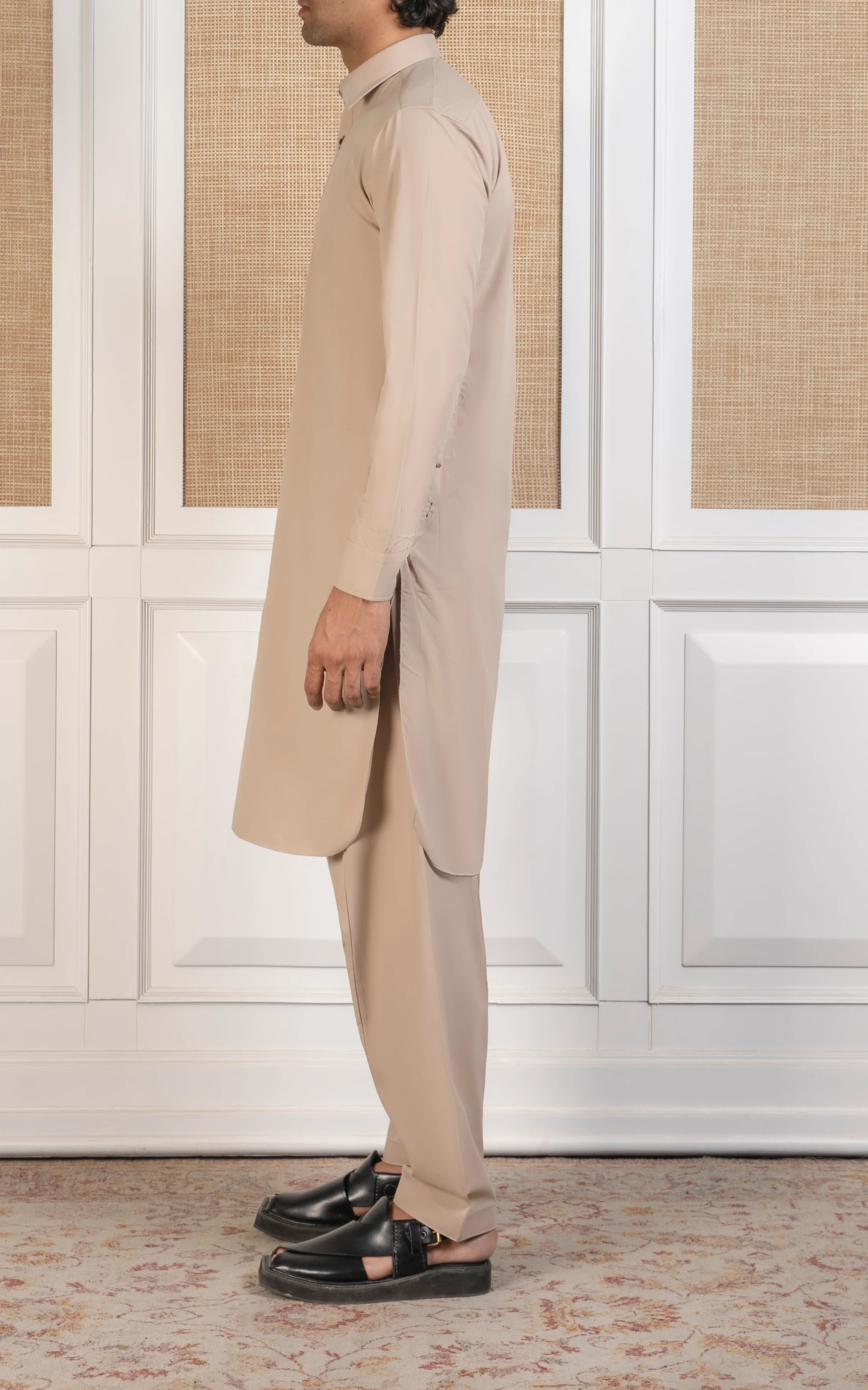 BLENDED KAMEEZ SHALWAR - SIGNATURE COLLECTION  BEIGE - Image 4