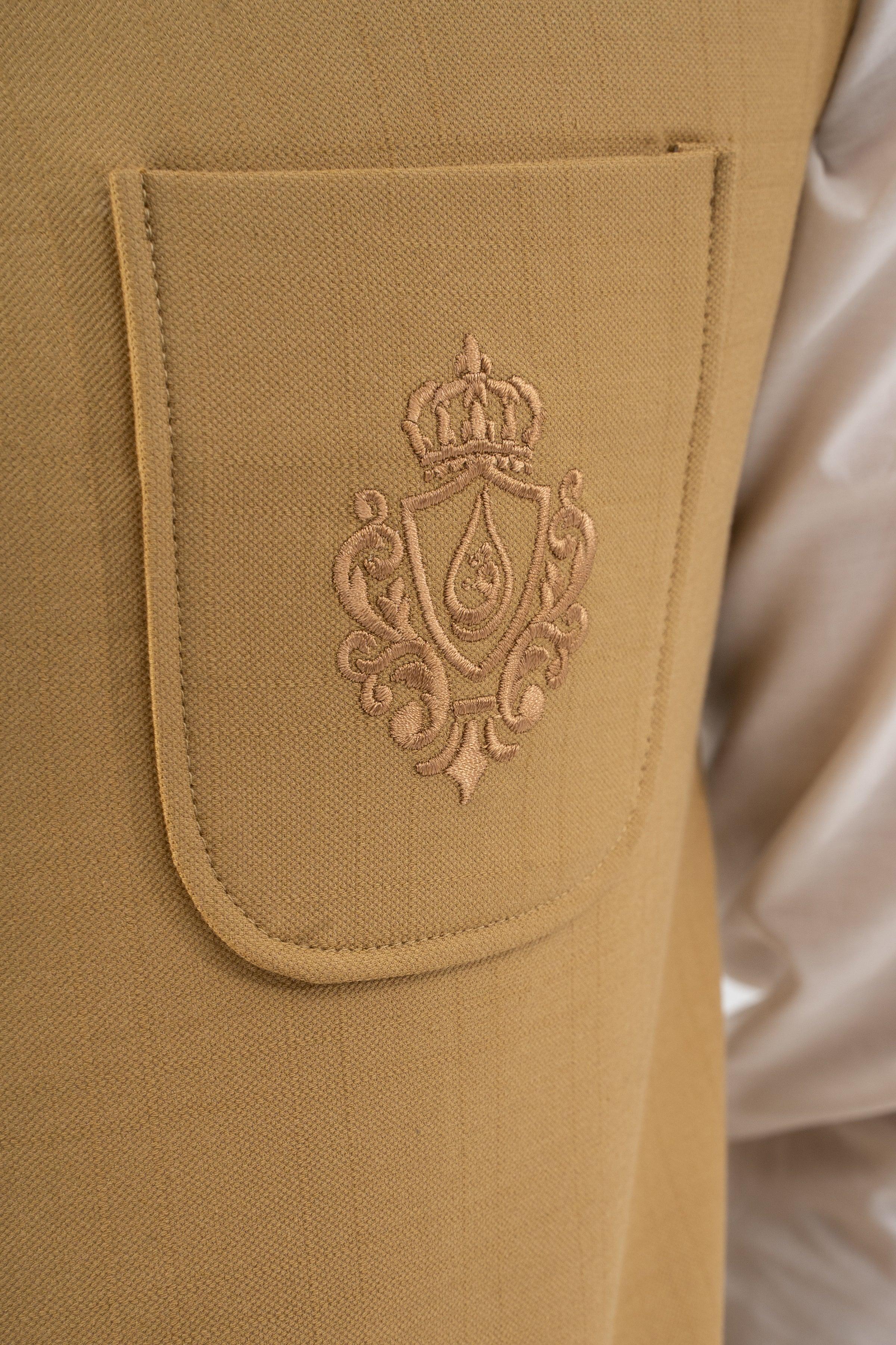 SIGNATURE EMBROIDERY WAISTCOAT MUSTARD YELLOW - Image 2
