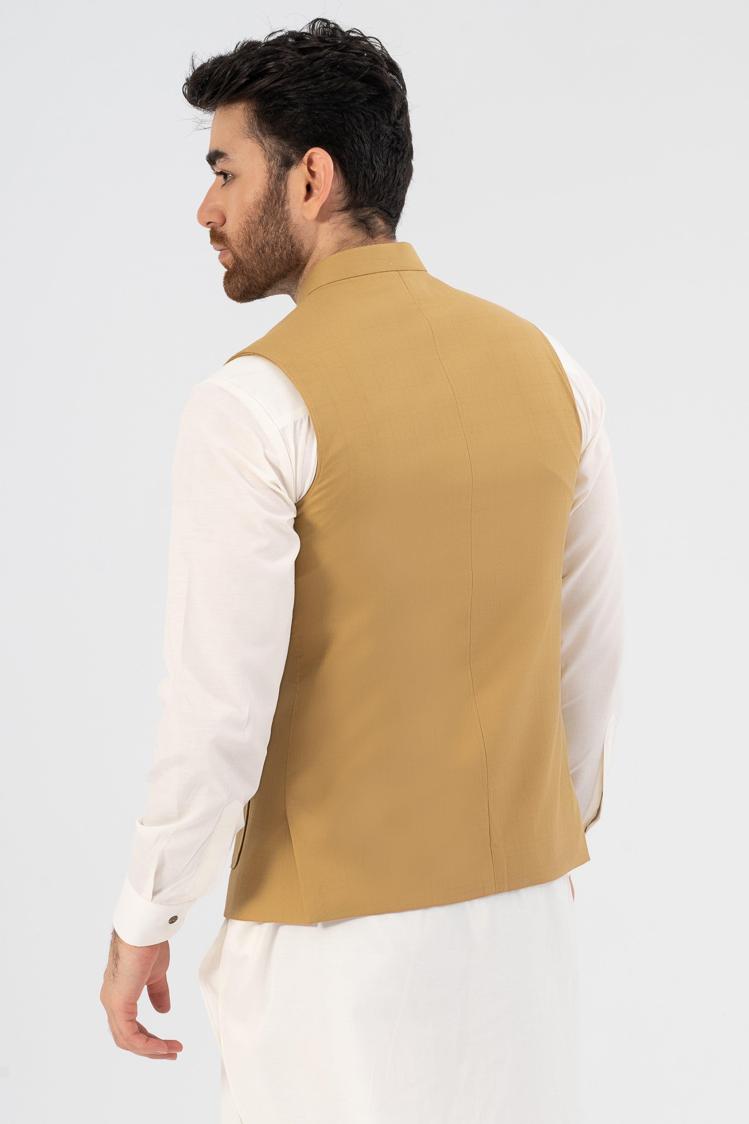 SIGNATURE EMBROIDERY WAISTCOAT MUSTARD YELLOW - Image 4
