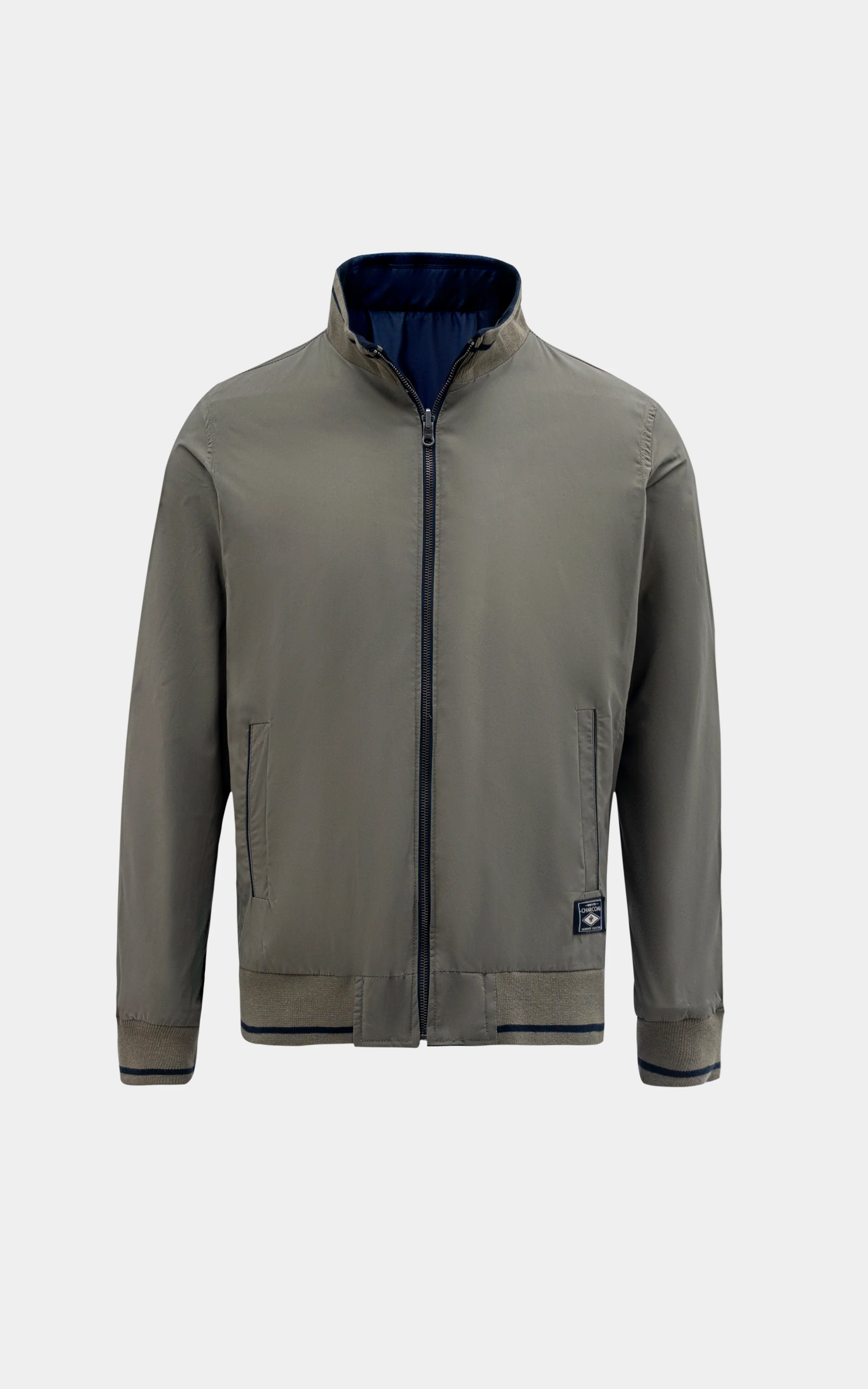 SLIM FIT FULLSLEEVE REVERSIBLE  JACKET NAVY OLIVE - Image 2