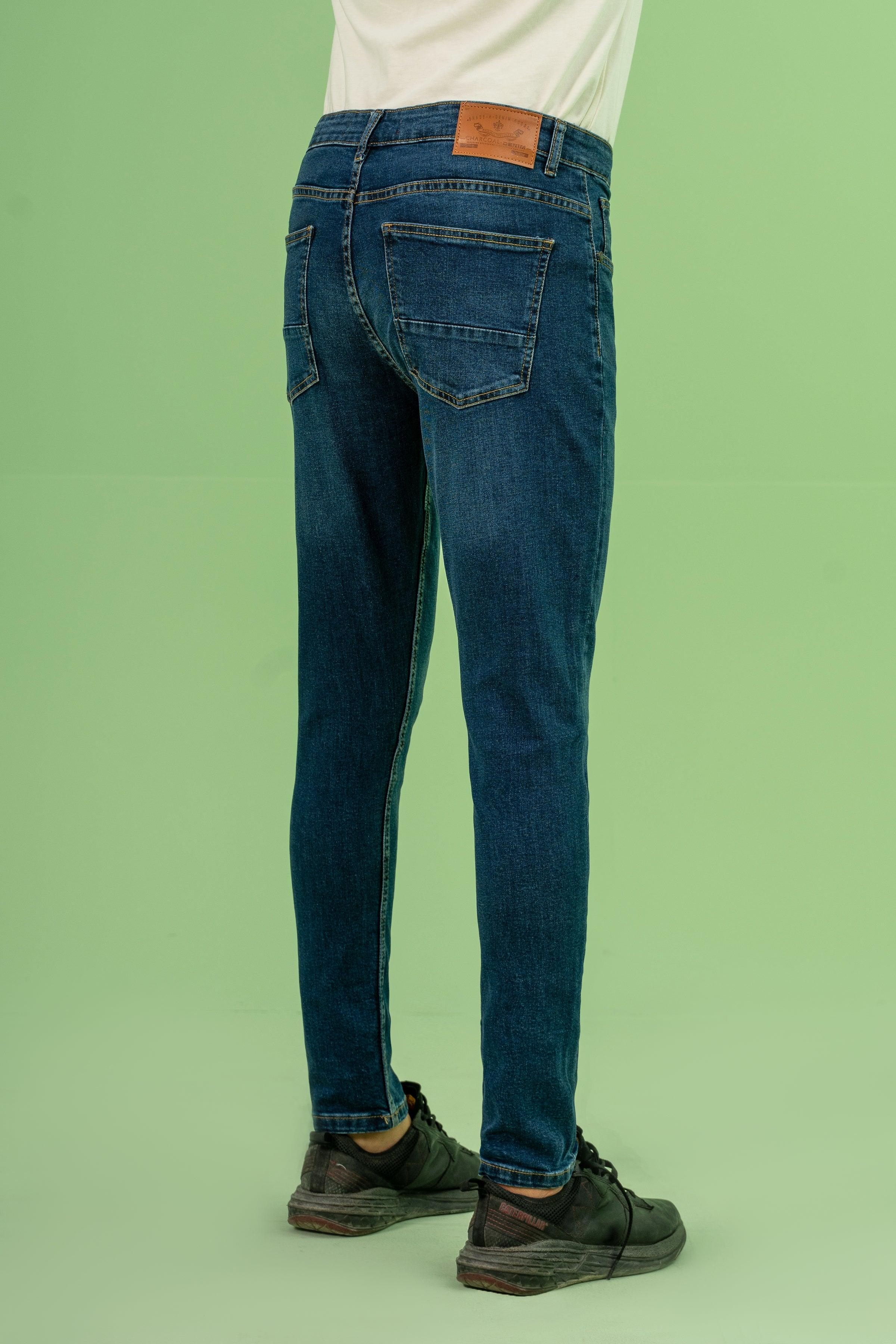 SKINNY LEG DENIM JEANS DARK BLUE - Image 3