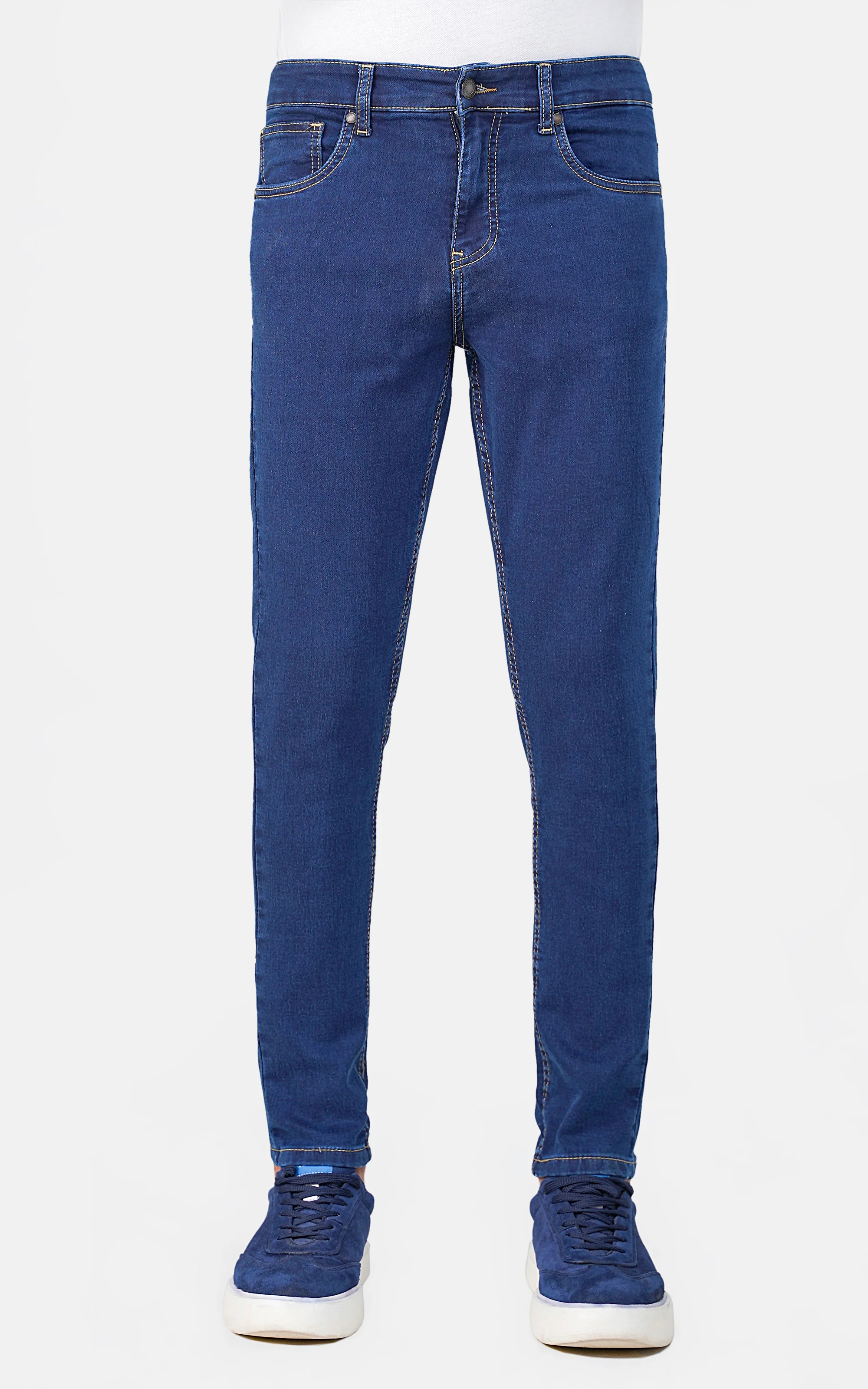 SKINNY LEG DENIM JEANS DARK BLUE - Image 2