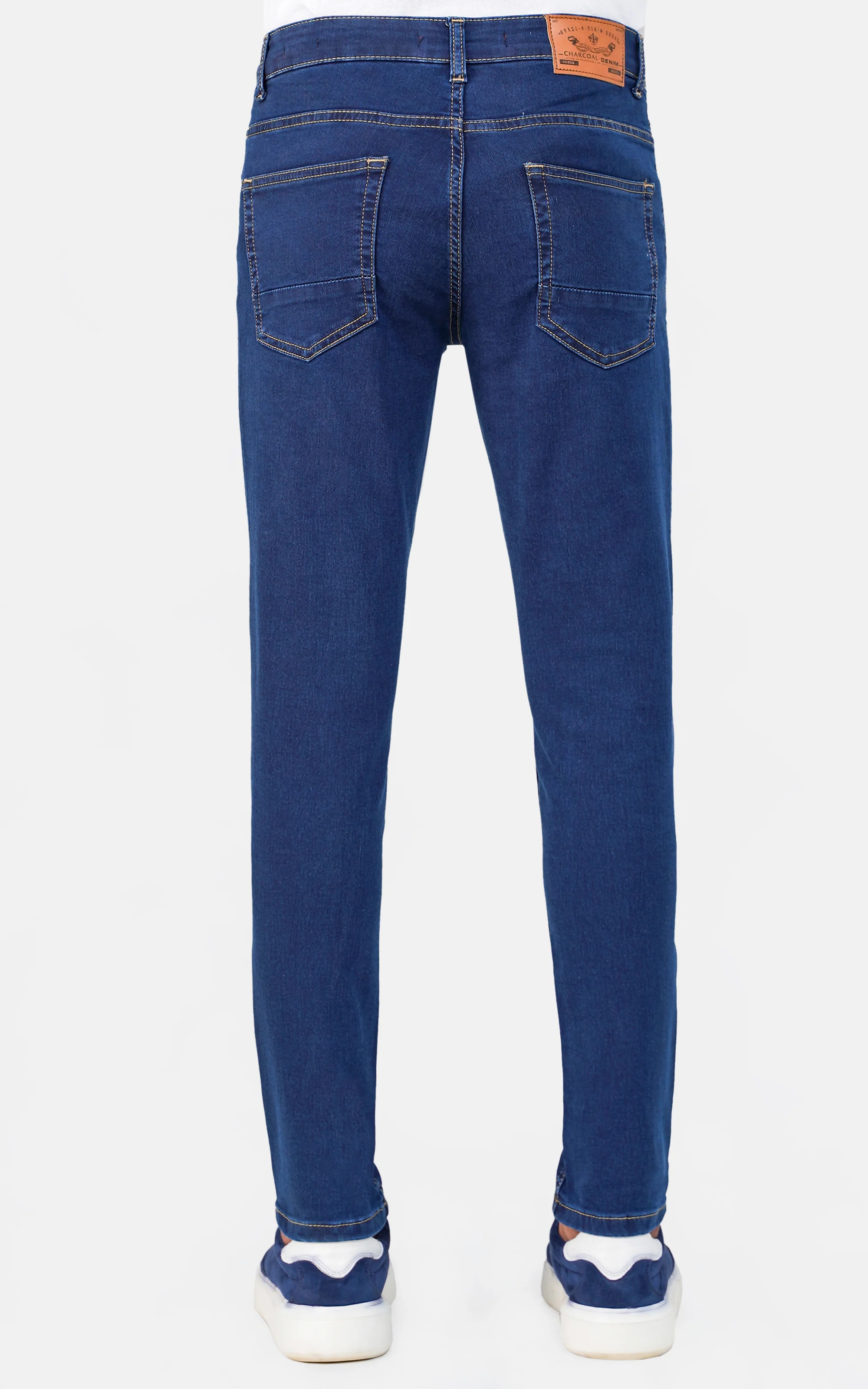 SKINNY LEG DENIM JEANS DARK BLUE - Image 3