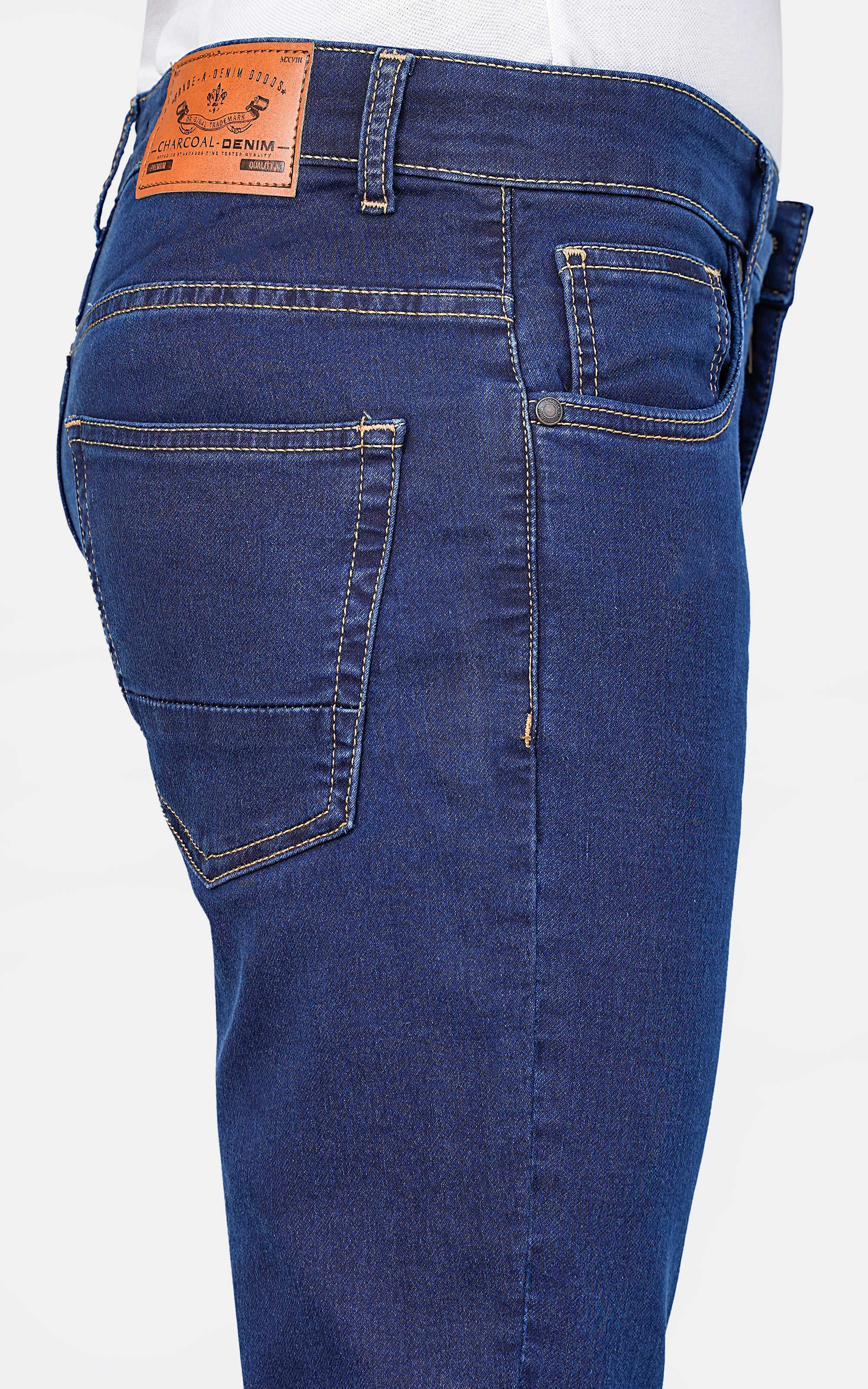 SKINNY LEG DENIM JEANS DARK BLUE - Image 4