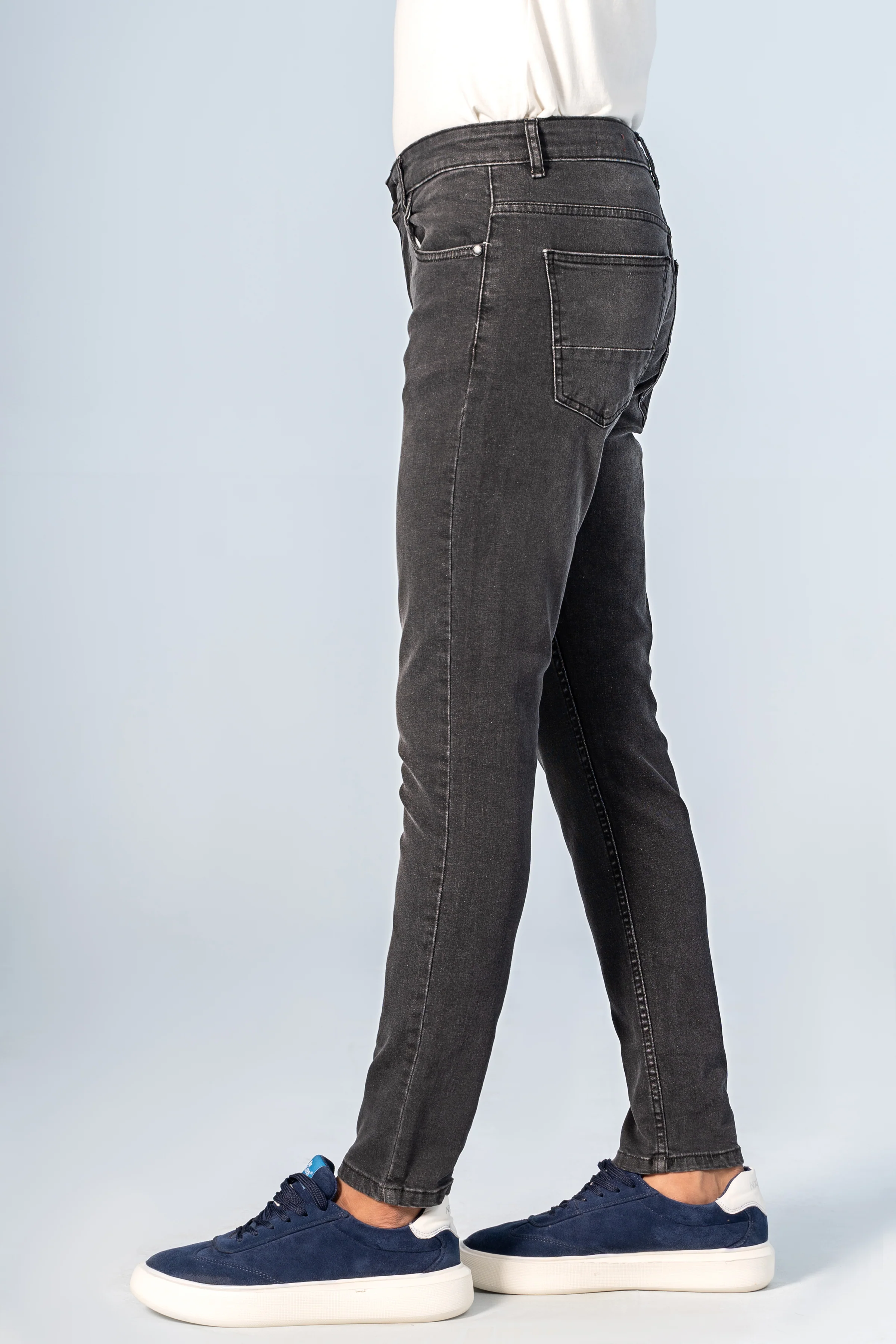 SKINNY LEG DENIM JEANS DARK GREY