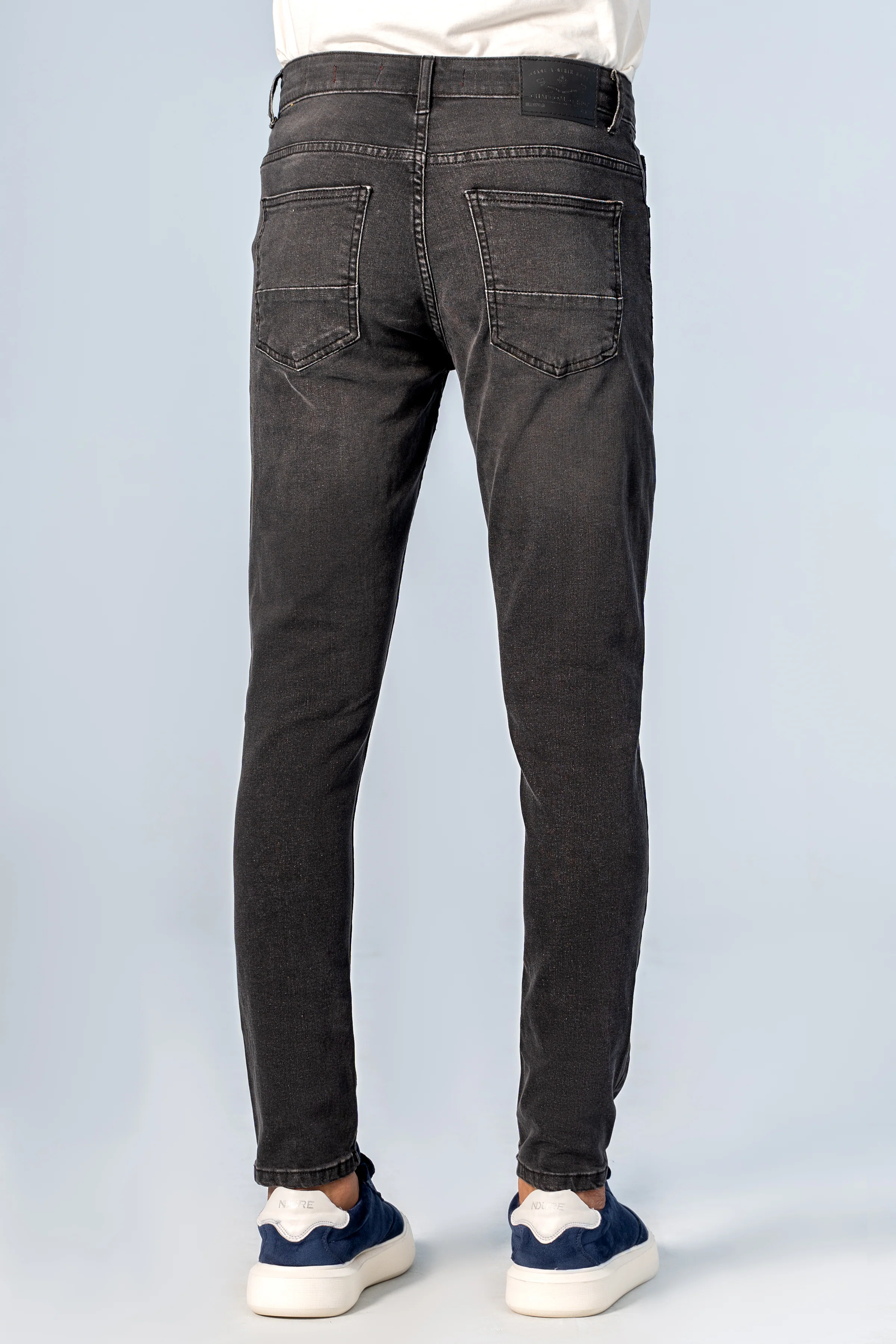 SKINNY LEG DENIM JEANS DARK GREY - Image 3
