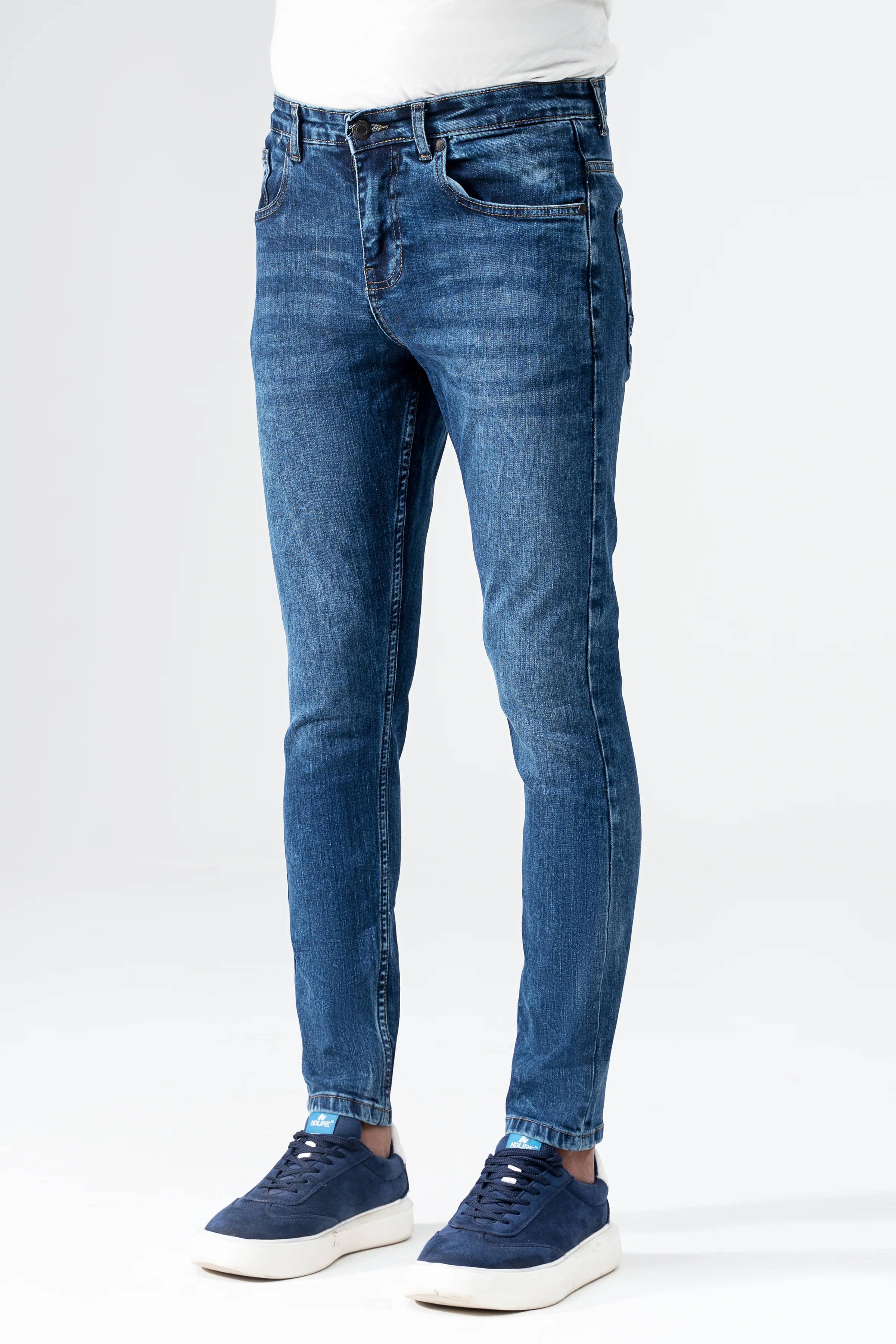 SKINNY LEG DENIM JEANS MID BLUE - Image 2