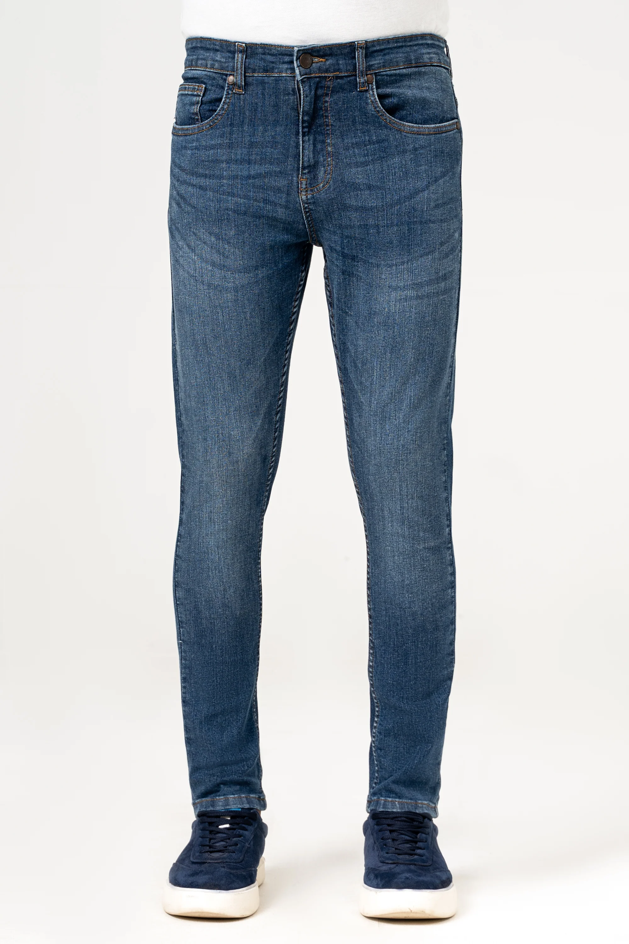 SKINNY LEG DENIM JEANS MID BLUE - Image 2