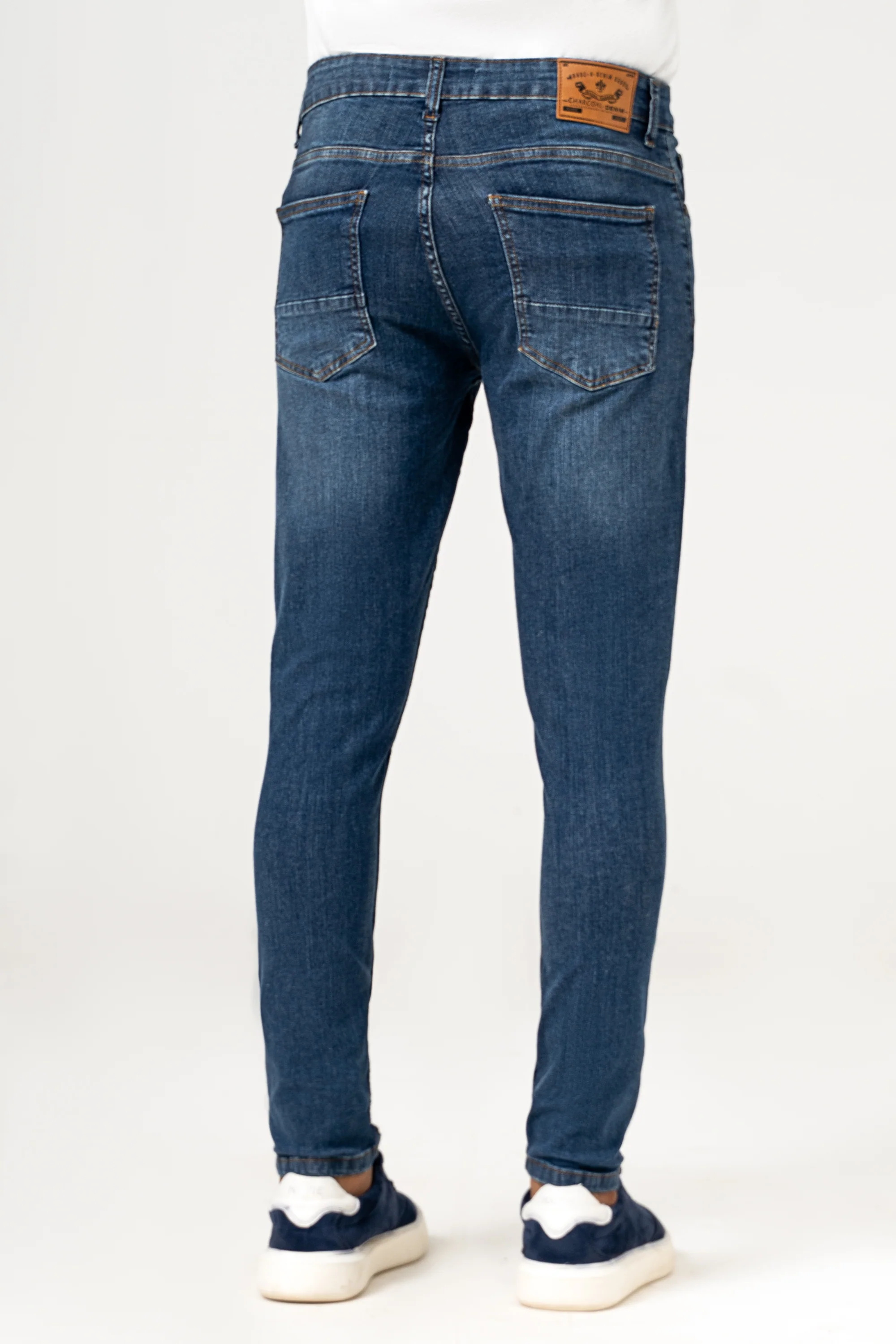 SKINNY LEG DENIM JEANS MID BLUE - Image 4