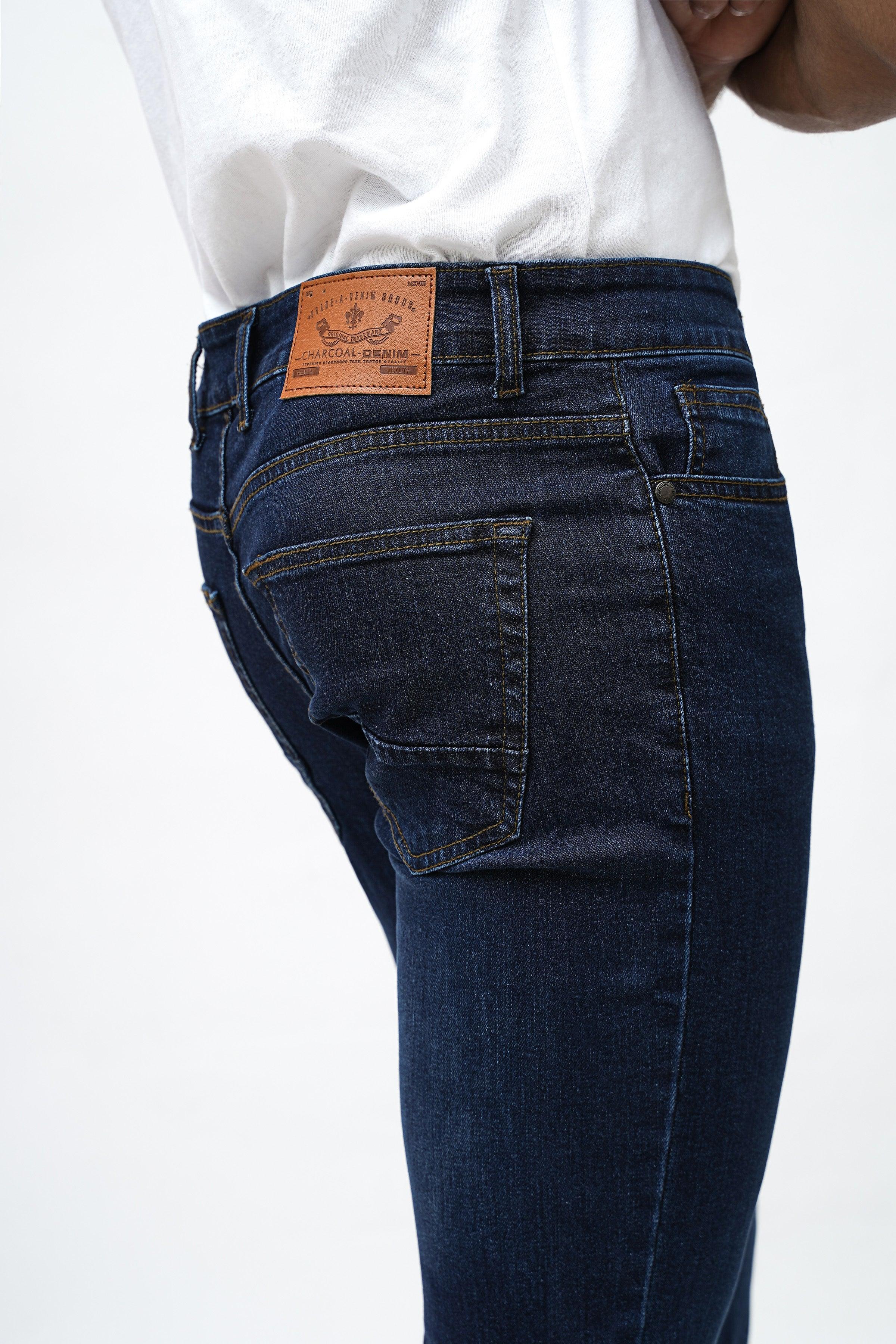 SLIM FIT DARK BLUE JEANS - Image 4