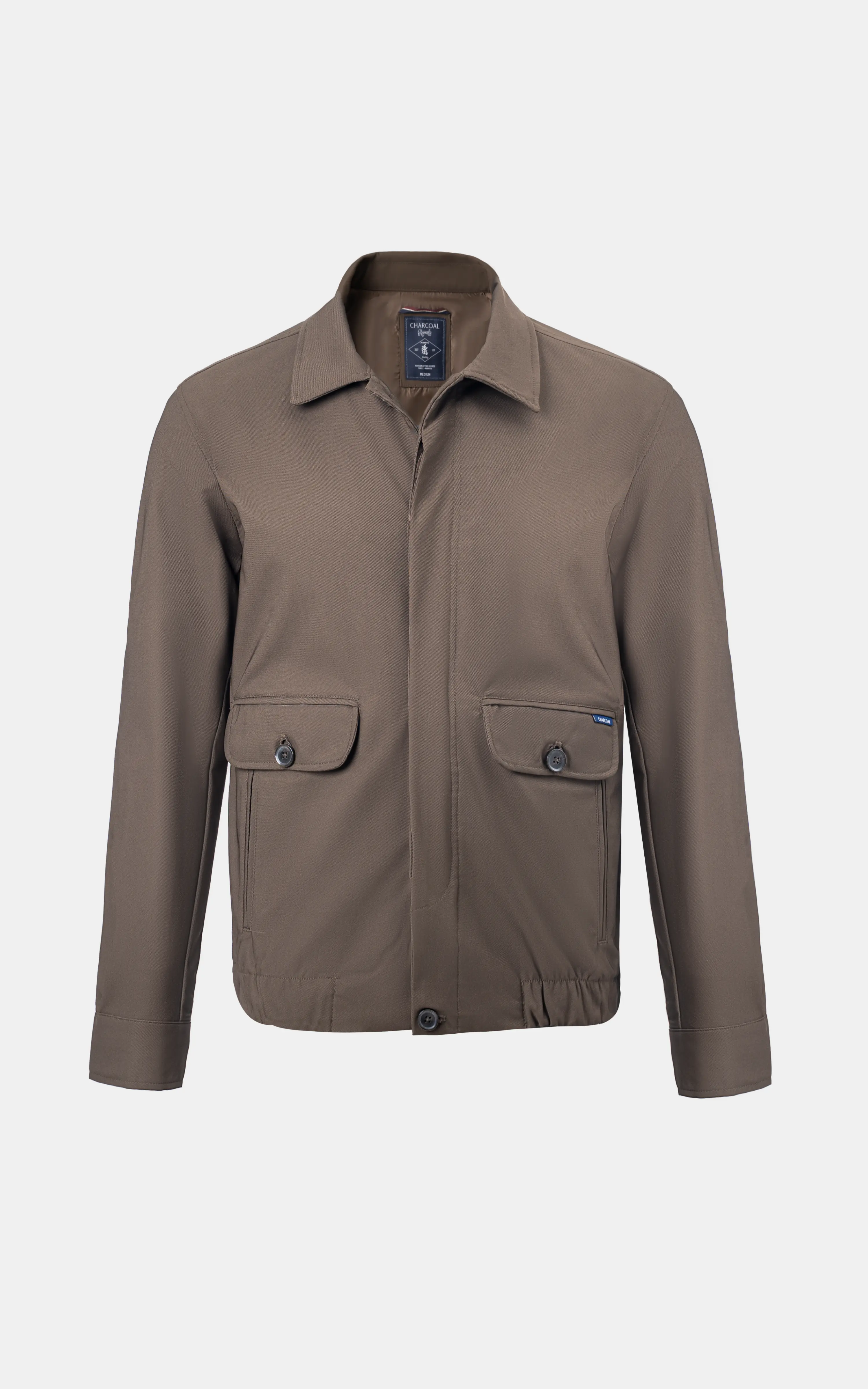 SLIM FIT FULLSLEEVE CLASSIC HARRINGTON JACKET DARK OLIVE