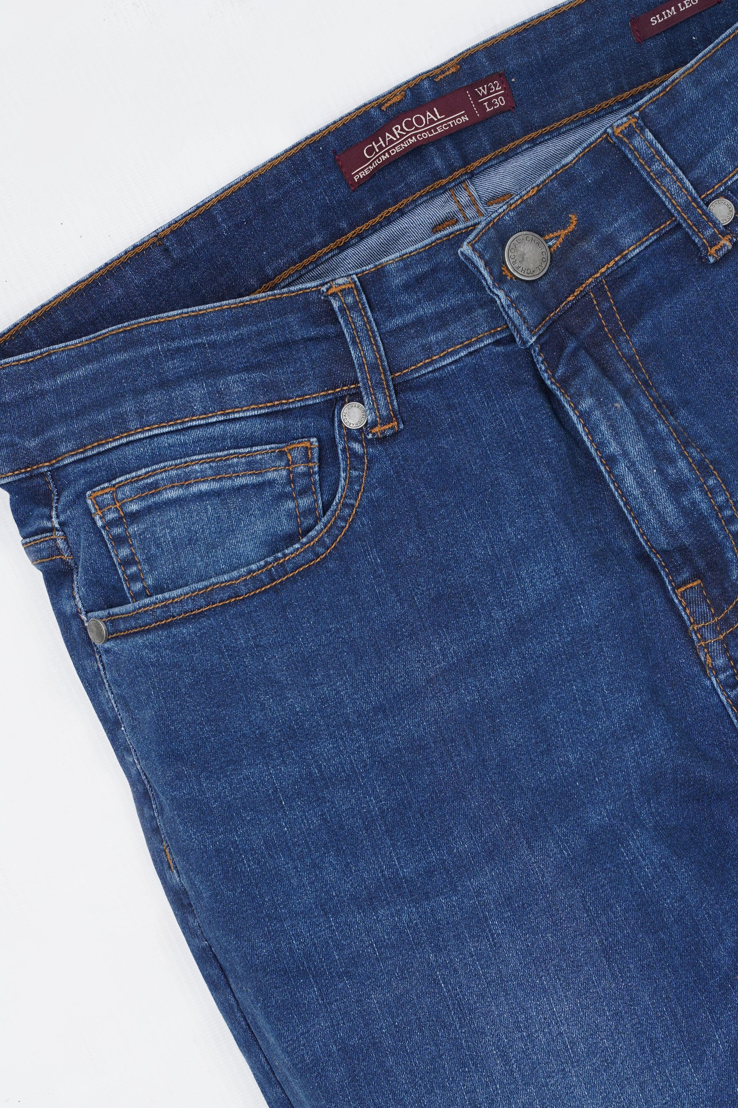 SLIM FIT LEG JEANS DARK BLUE - Image 2