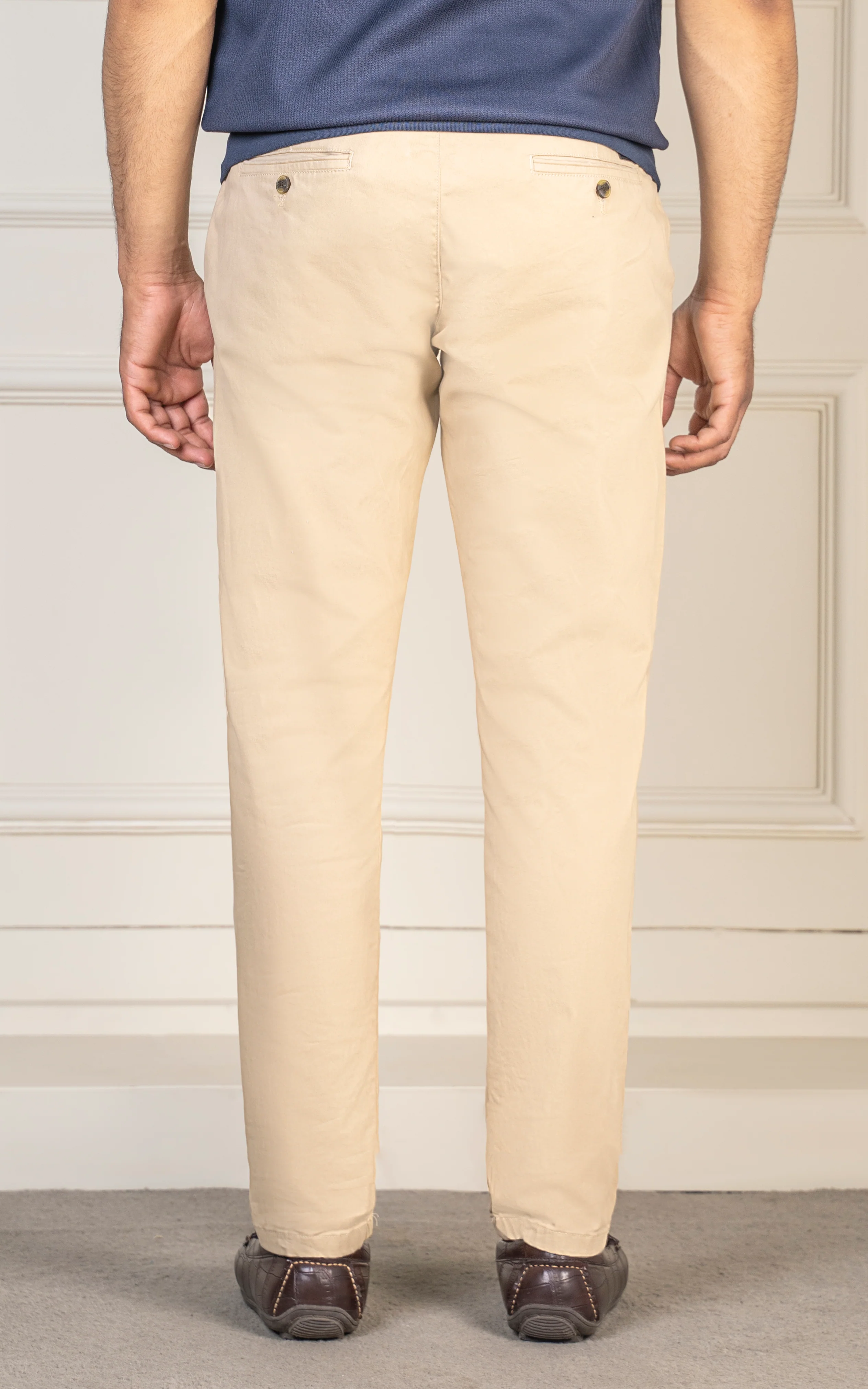 SLIM FIT SATIN PANT KHAKI - Image 4