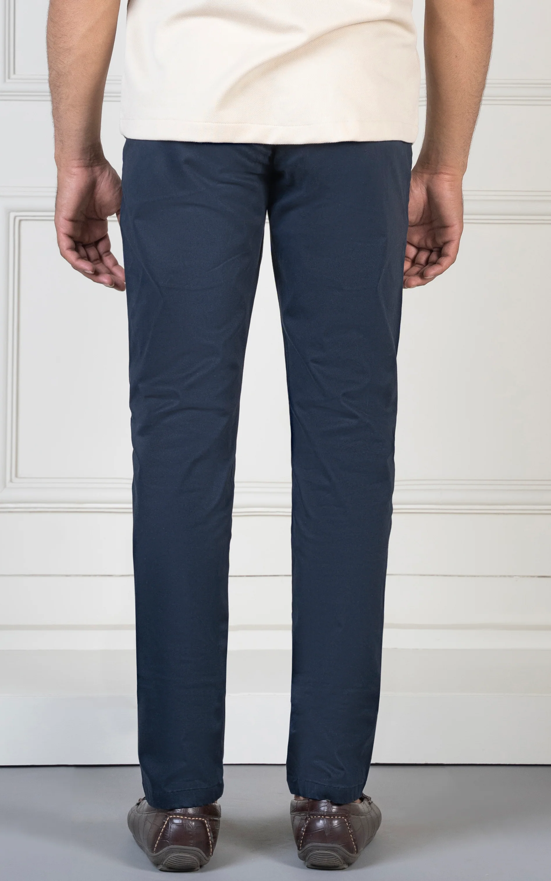 SLIM FIT SATIN PANT NAVY - Image 3