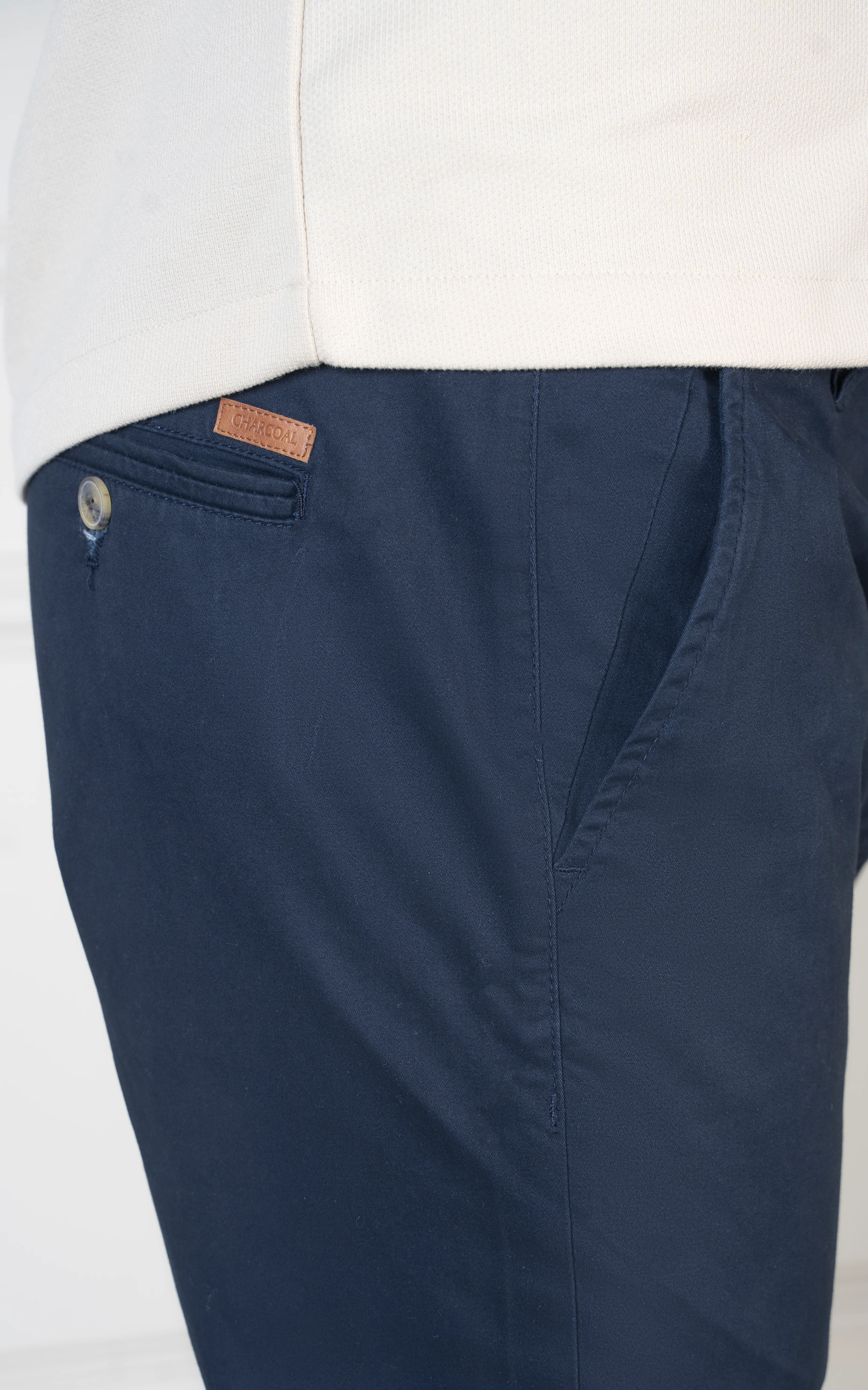 SLIM FIT SATIN PANT NAVY - Image 5