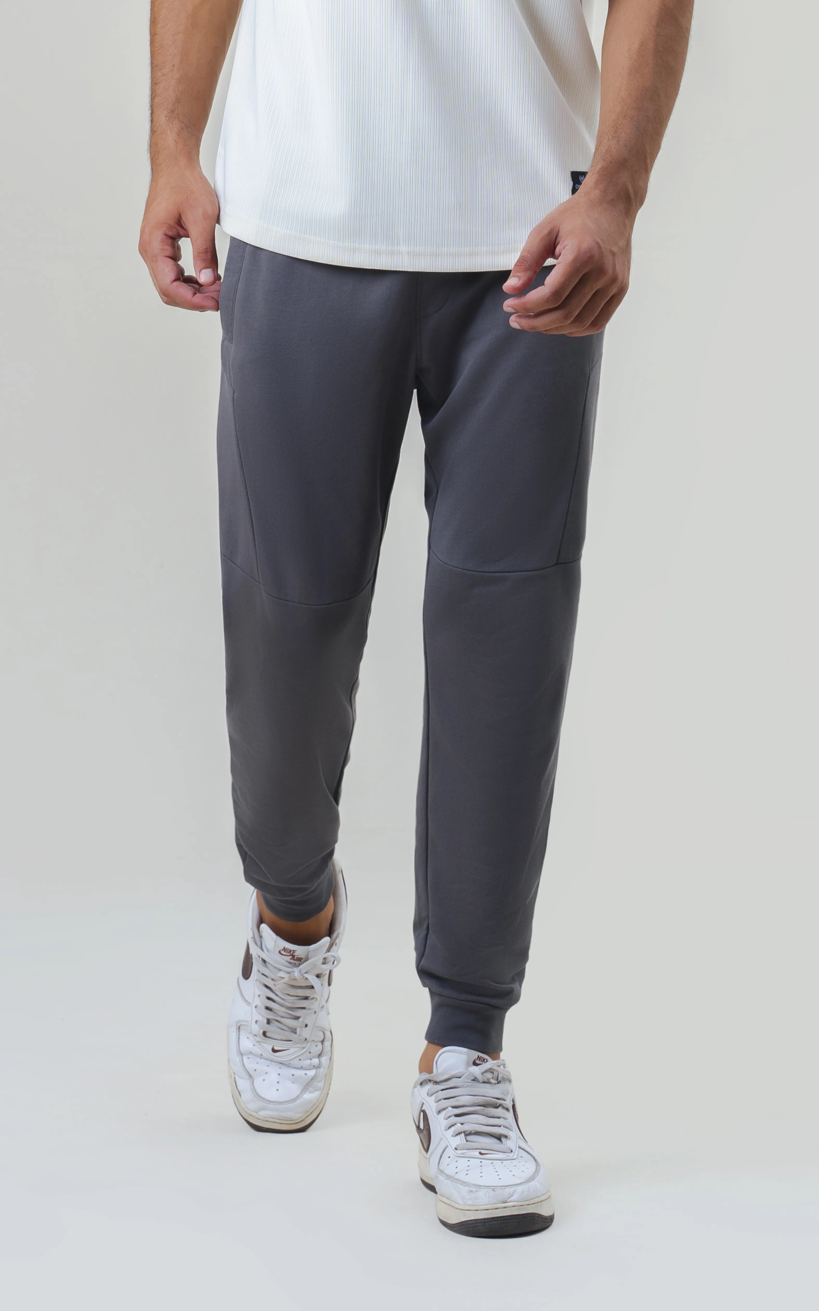 SLIM FIT TERRY JOGGER TROUSER GREY - Image 3