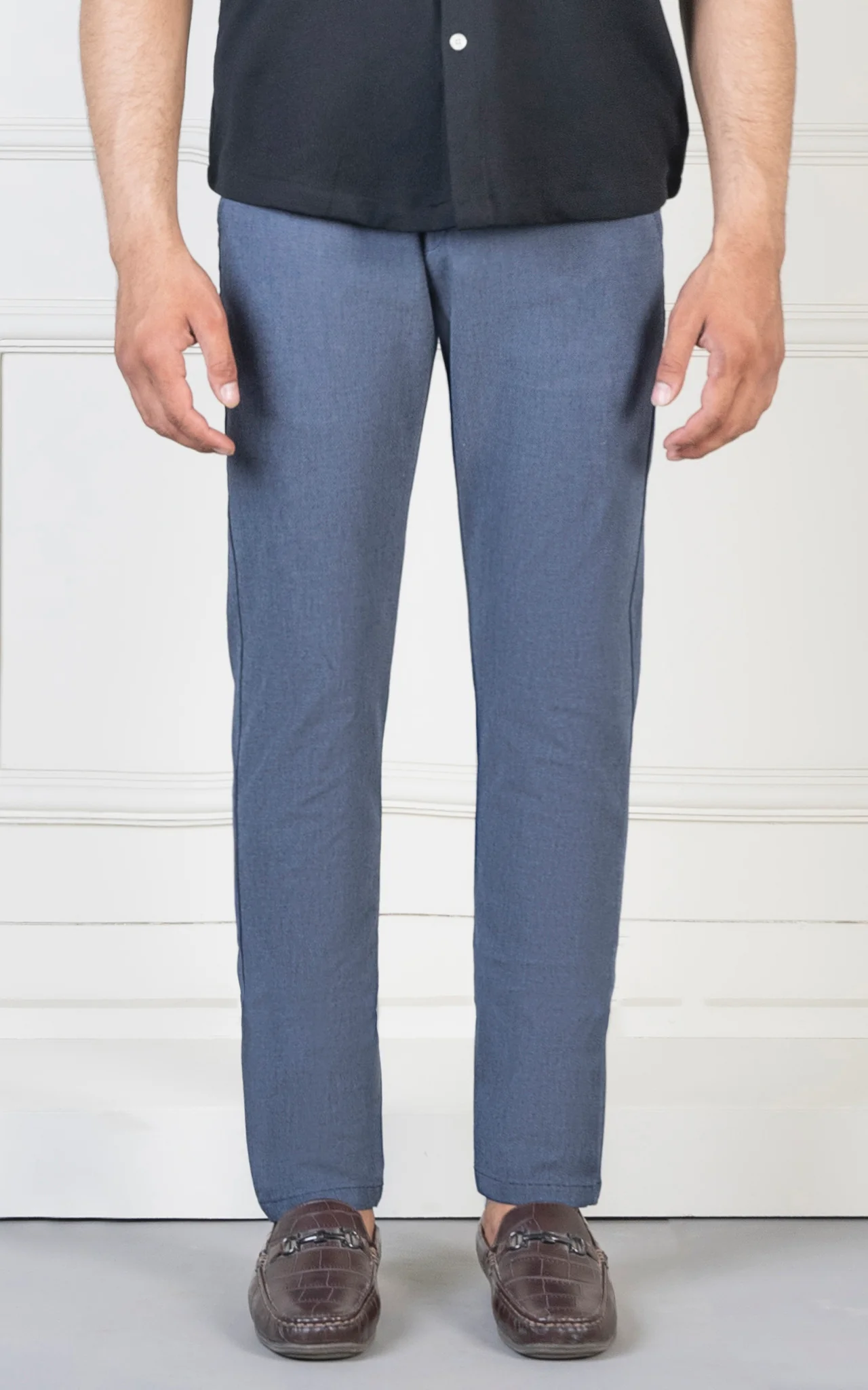 SLIM FIT TEXTURED PANT NAVY - Image 2
