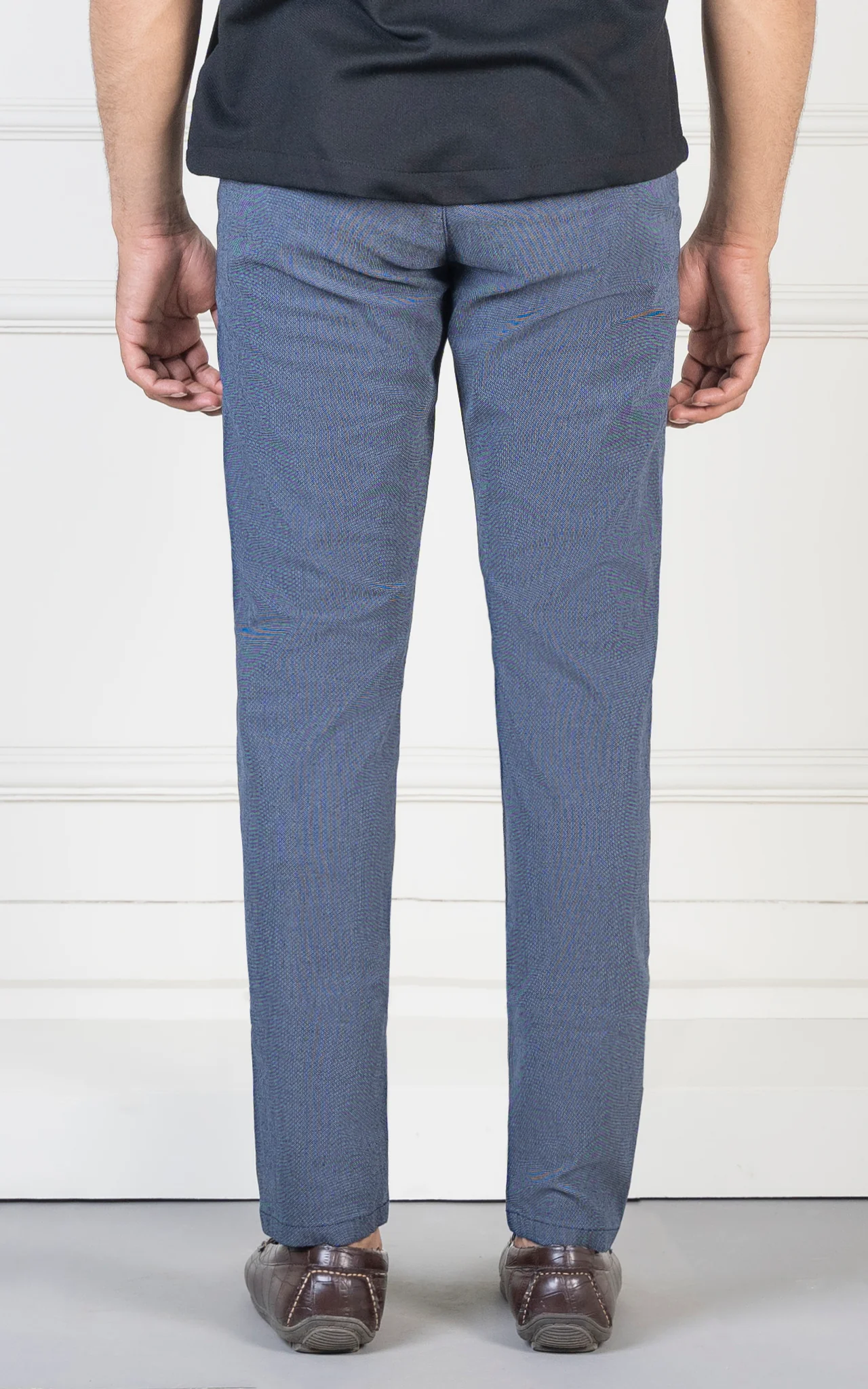 SLIM FIT TEXTURED PANT NAVY - Image 3